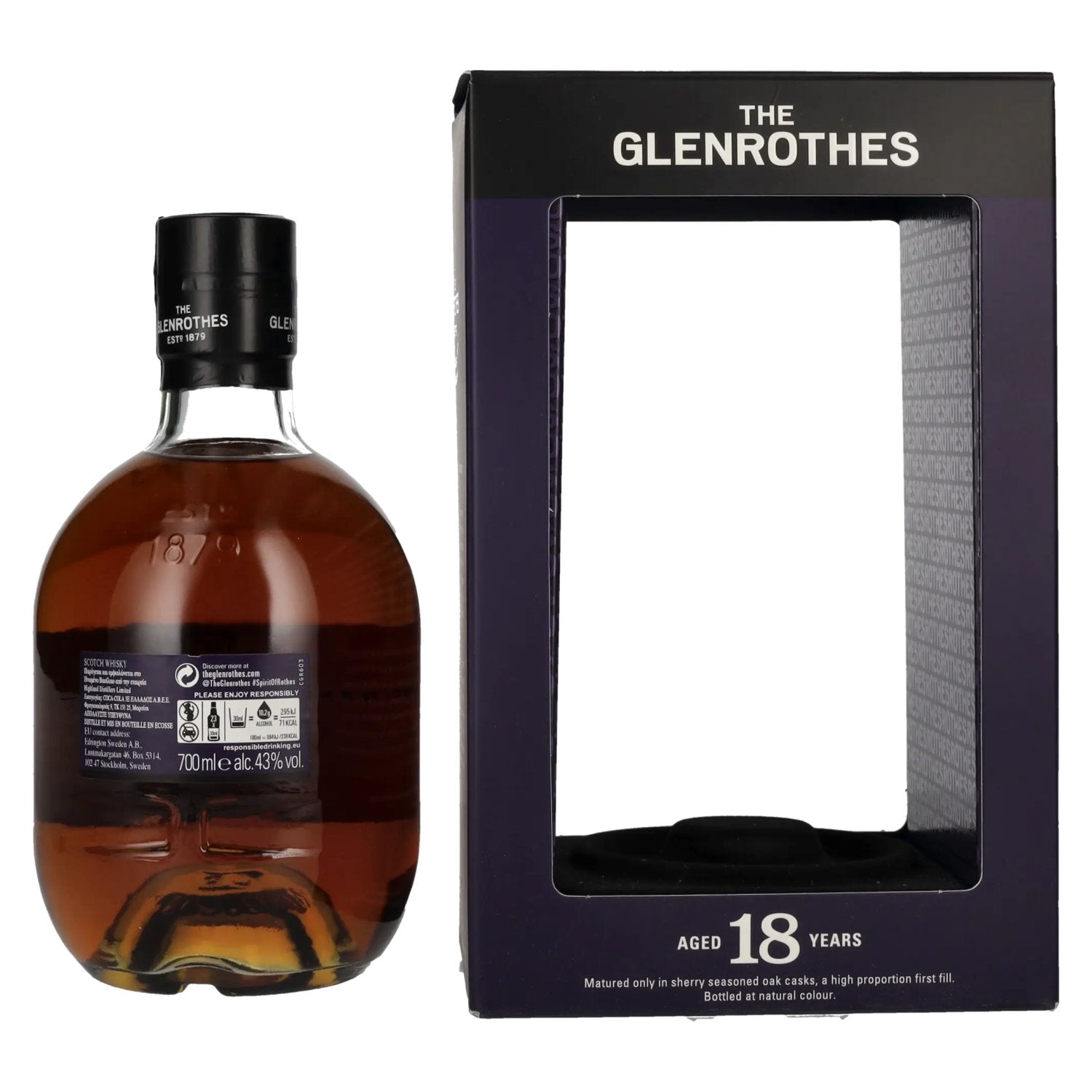 The Glenrothes 18 Years Old Speyside Single Malt 43% Vol. 0,7l en boîte cadeau