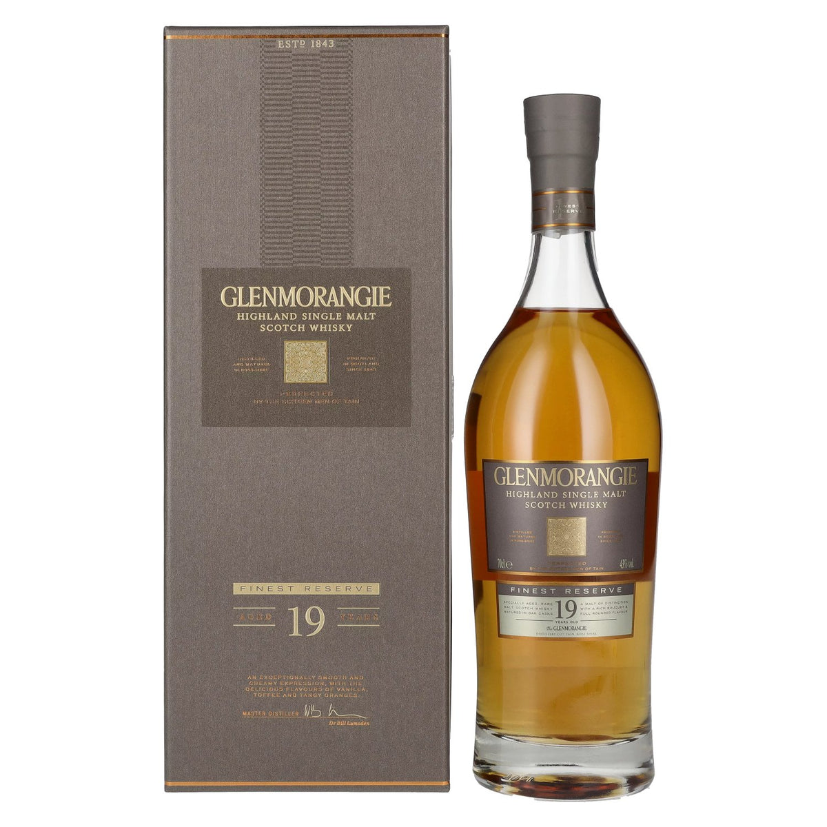 Glenmorangie FINEST RESERVE 19 Years Old Highland Single Malt 43% Vol. 0,7l en boîte cadeau