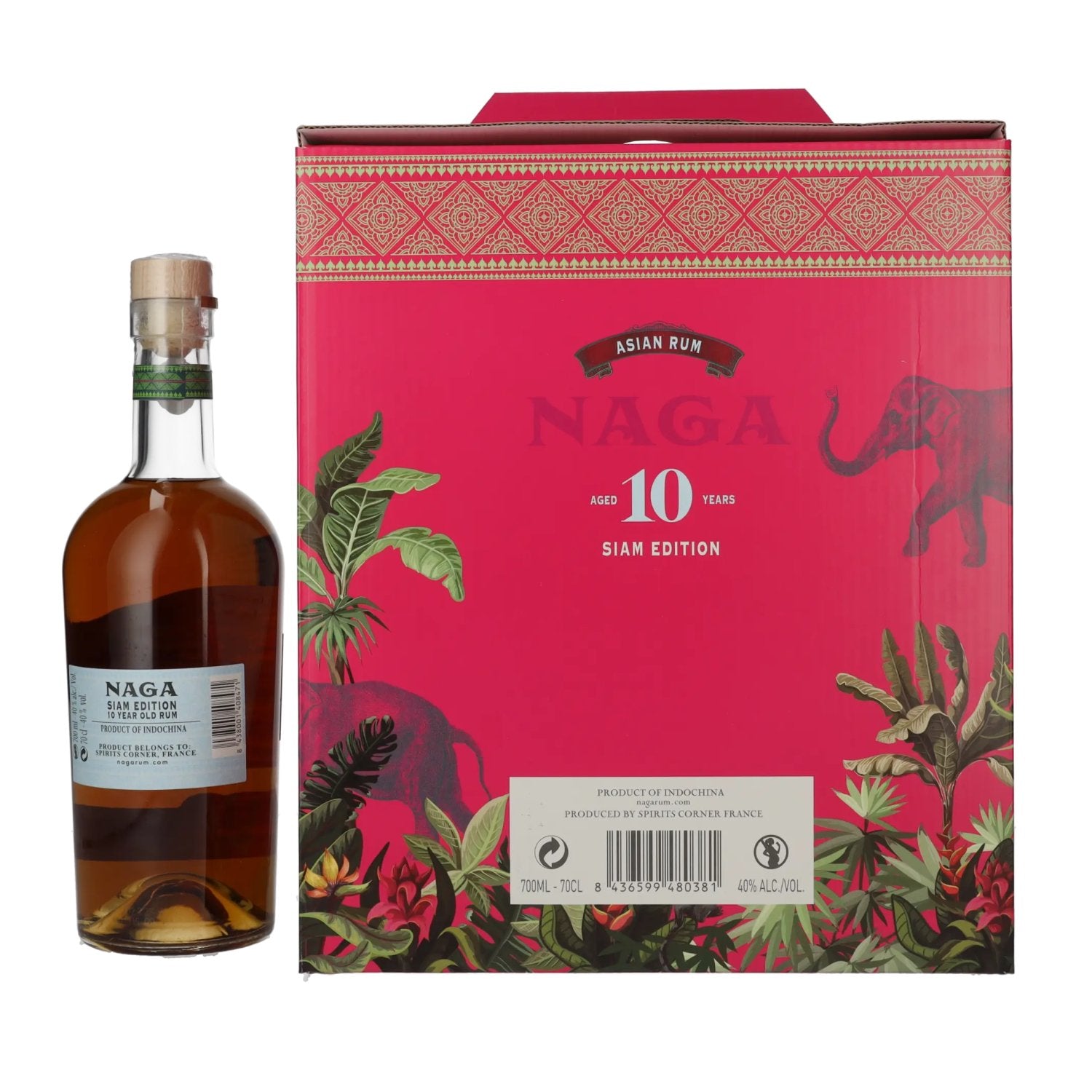 Naga 10 Years Old Asian Rum SIAM EDITION 40% Vol. 0,7l in Geschenkbox mit 2 Gläsern