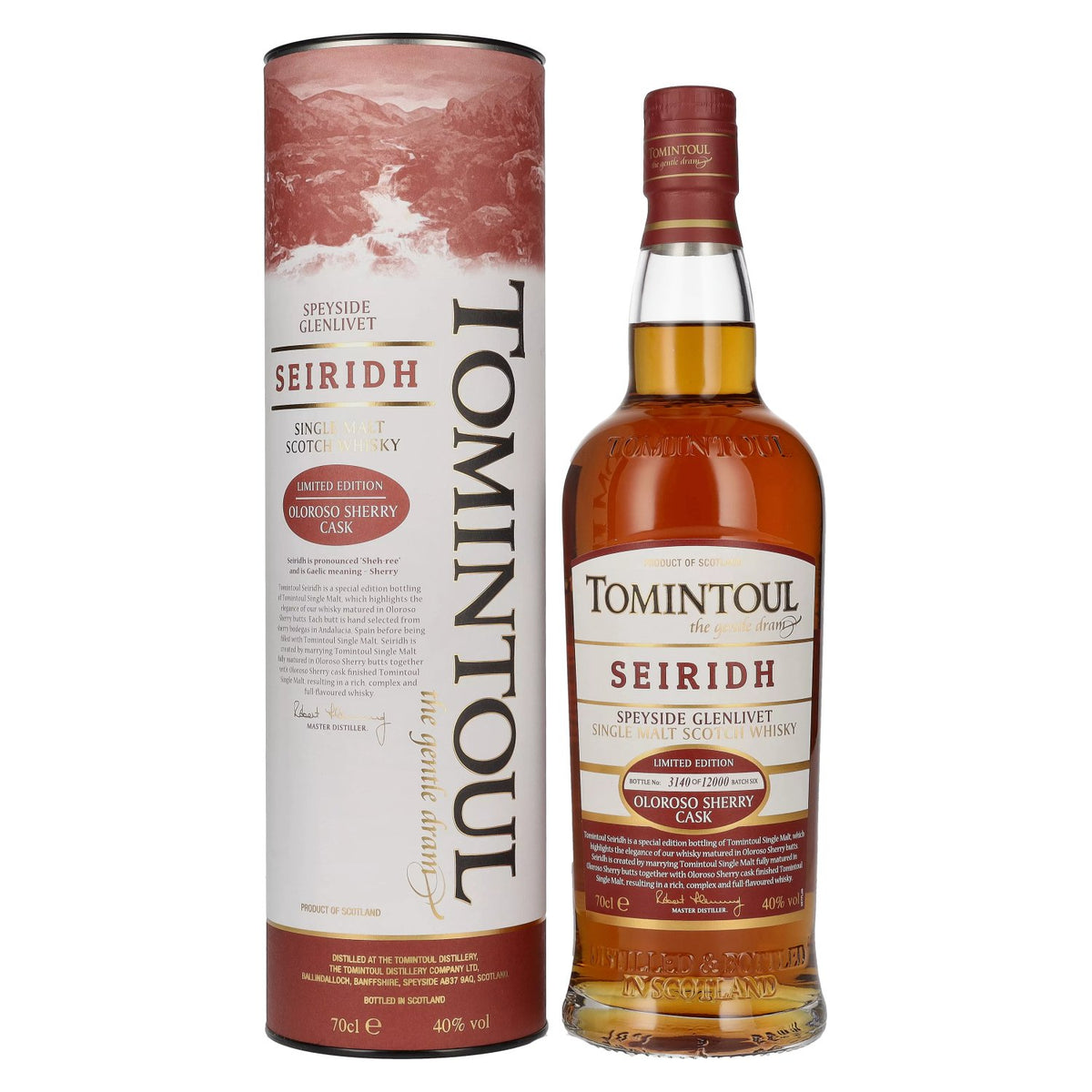 Tomintoul SEIRIDH Speyside Glenlivet OLOROSO SHERRY CASK Limited Edition 40% Vol. 0,7l en boîte cadeau