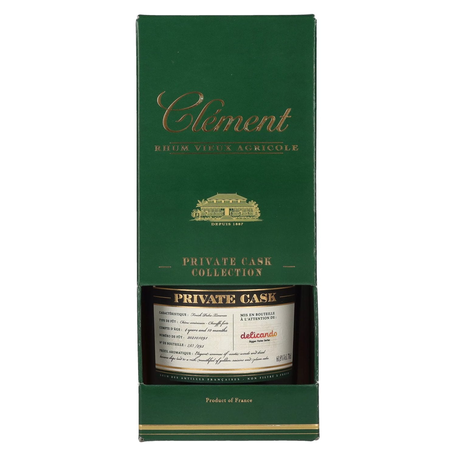 Clément Rhum Vieux Agricole PRIVATE CASK Pedro Ximénez by delicando 60,8% vol. 0,7l en boîte cadeau