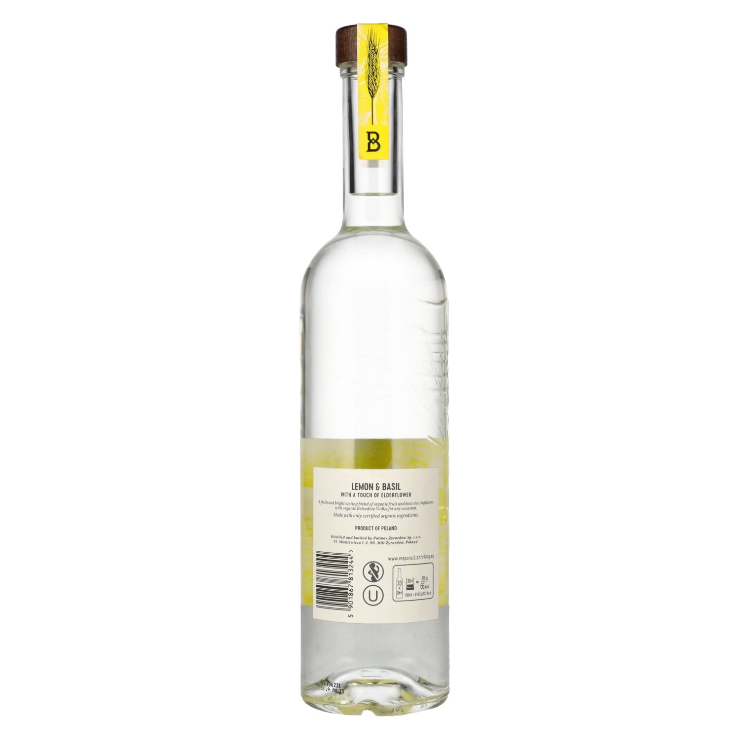 Belvedere Organic Infusions Lemon & Basil Flavoured Vodka 40% Vol. 1l