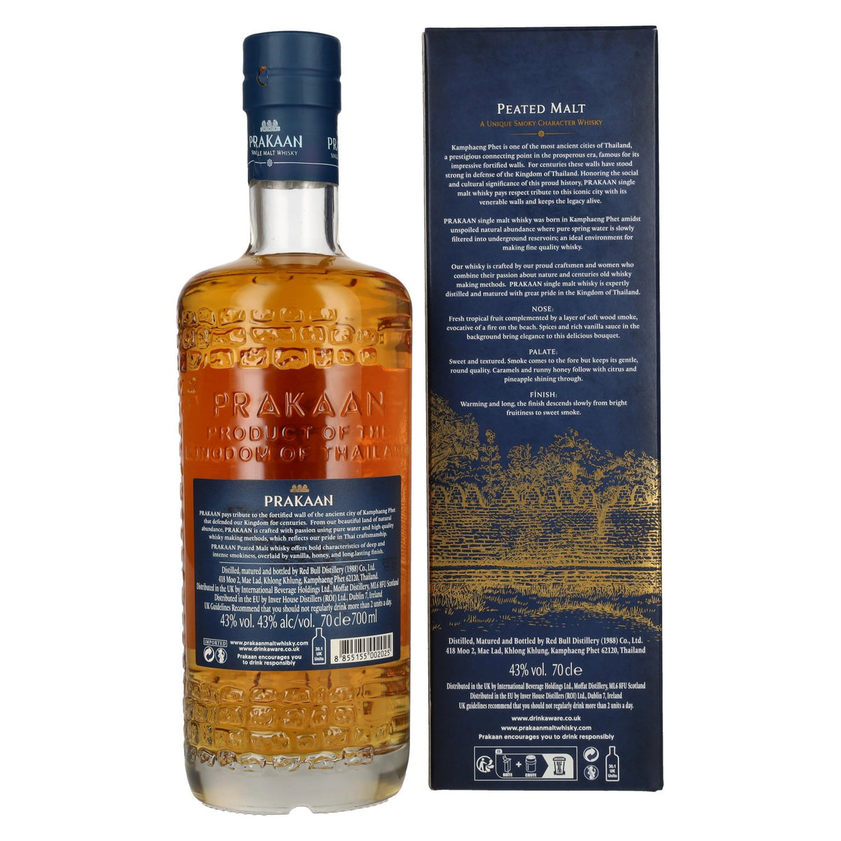 Prakaan TRIBURA SERIES Single Malt Whisky Peated Malts 43% vol. 0.7 l in a gift box