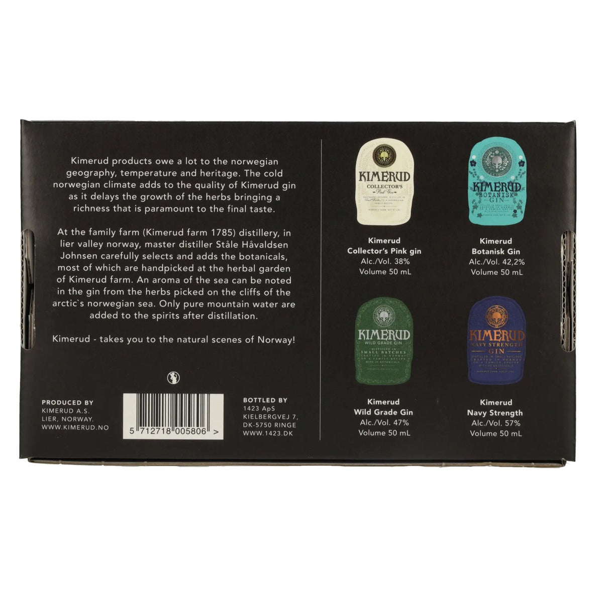 Kimerud Gin Gift Set 46% Vol. 4x0,05l dans une boîte cadeau