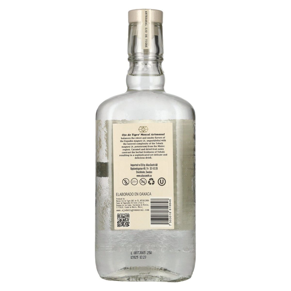 Ojo de Tigre Mezcal Artesanal Joven 100% Agave 37% Vol. 0,7l