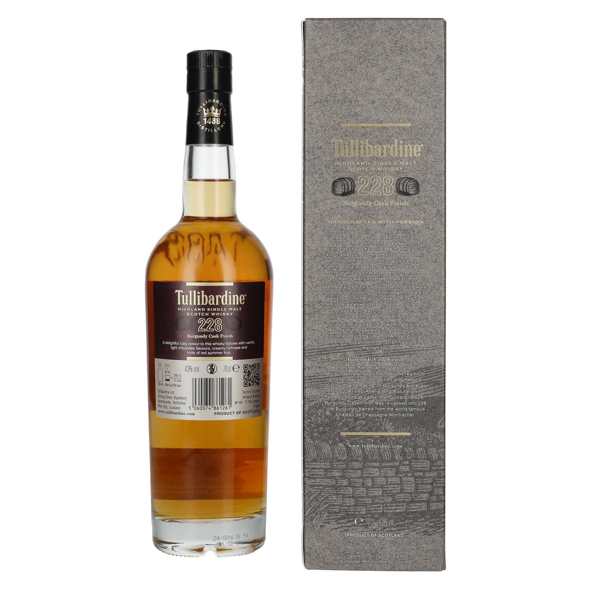 Tullibardine 228 Burgundy Finish Highland Single Malt Scotch Whisky 43% Vol. 0,7l in gift box