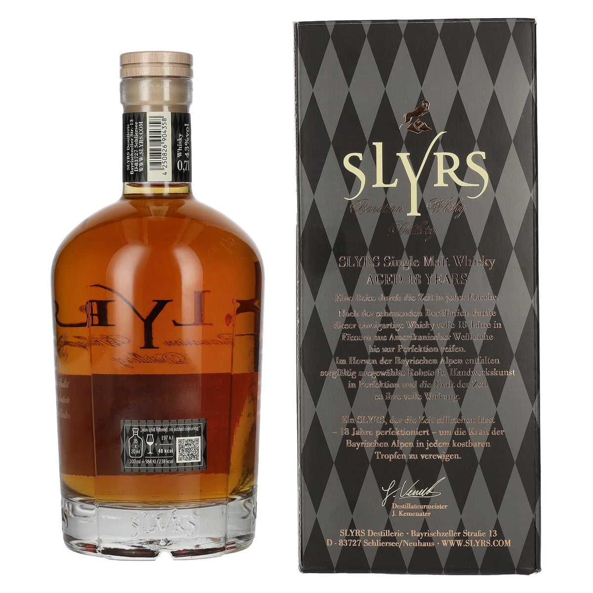 Slyrs 18 Years Old Bavarian Single Malt Whisky Limited Edition 43% Vol. 0,7l en coffret cadeau