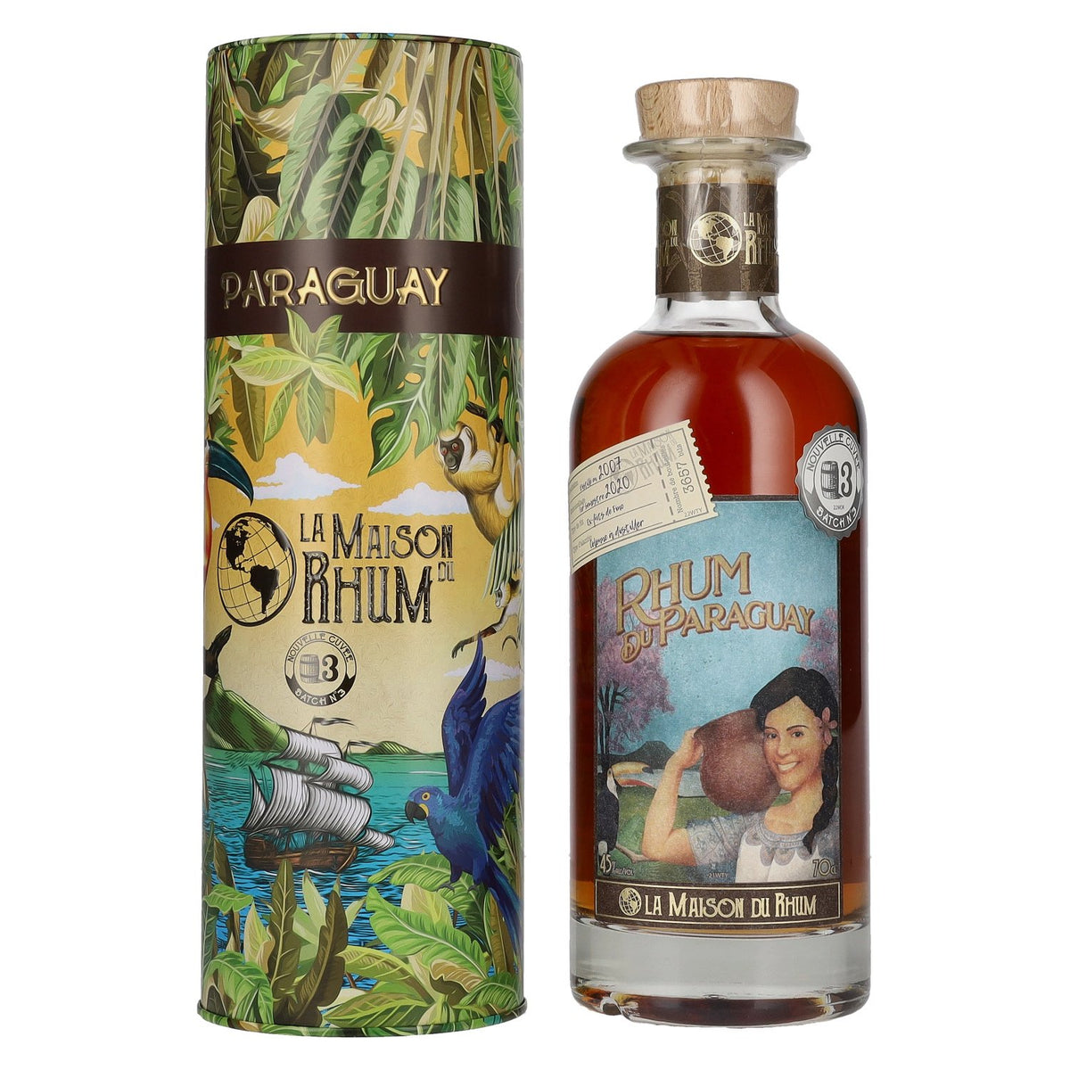 La Maison du Rhum PARAGUAY 2007/2020 Batch N° 3 45% vol. 0,7l en Tinbox