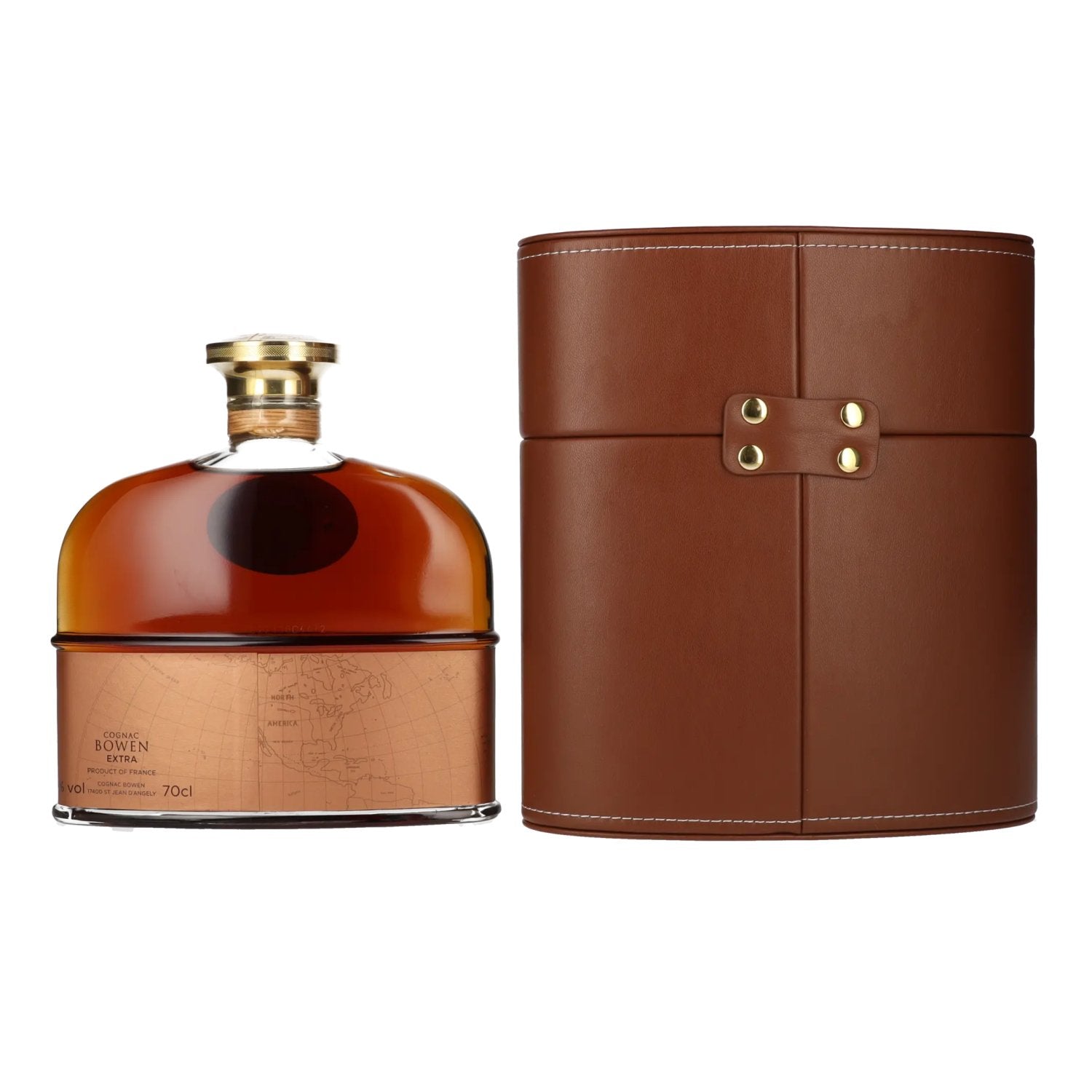 Cognac Bowen Extra 40% vol. 0,7l dans un coffret cadeau en cuir