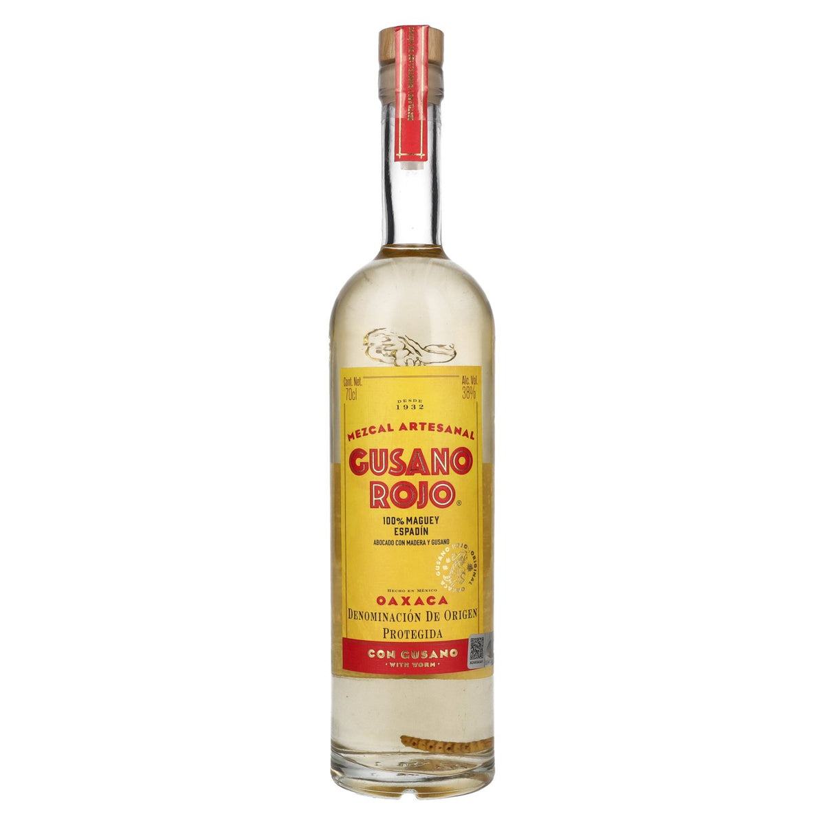 Mezcal Gusano Rojo avec VER 38 % vol. 0,7 l