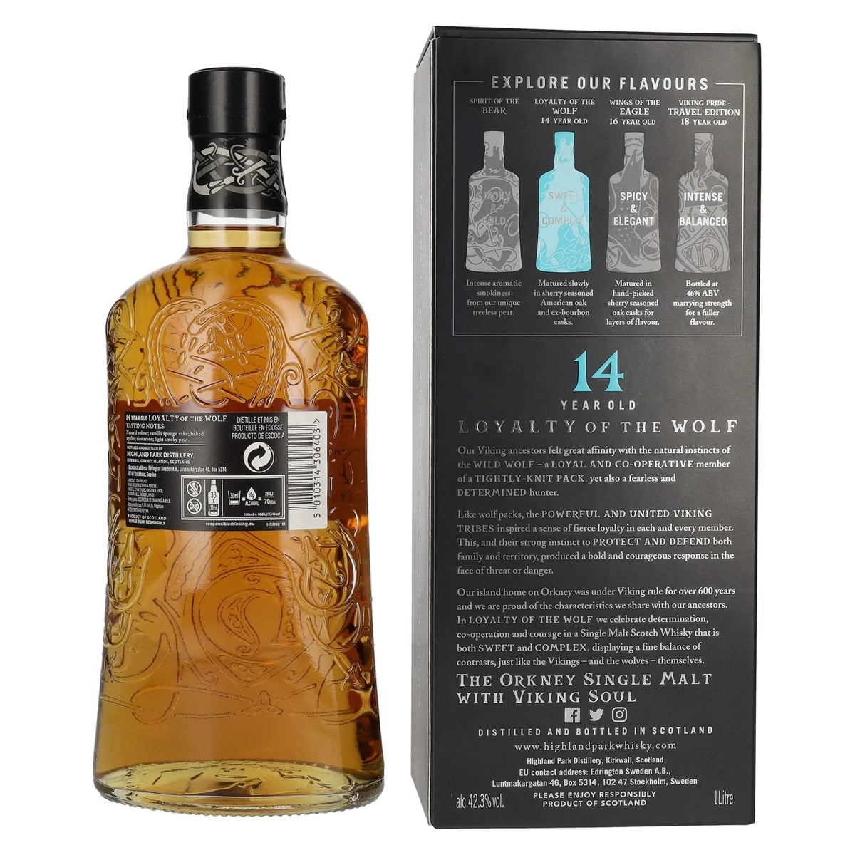 Highland Park 14 Years Old LOYALTY OF THE WOLF 42,3% vol. 1l en boîte cadeau