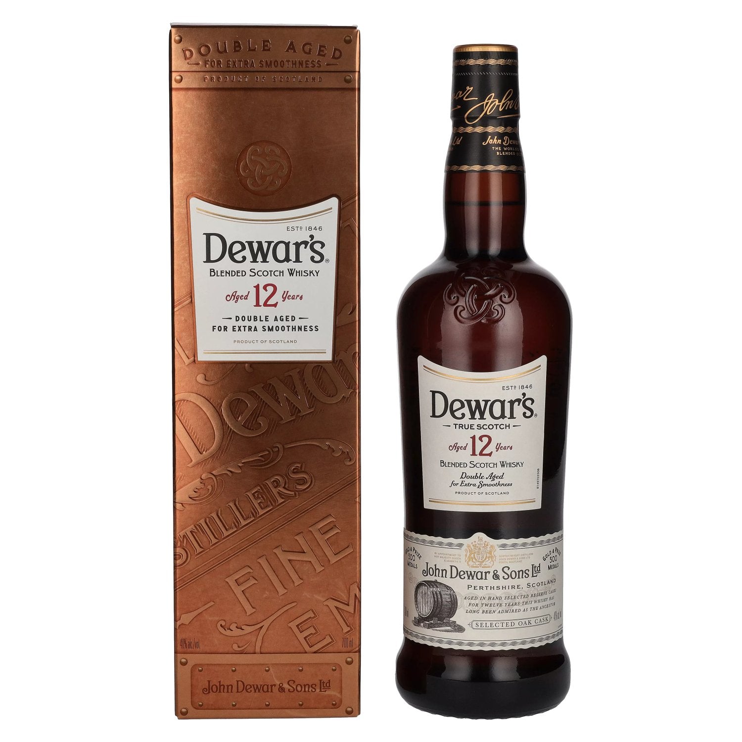 Dewar's 12 Years Old Blended Scotch Whisky 40% Vol. 0,7l in gift box
