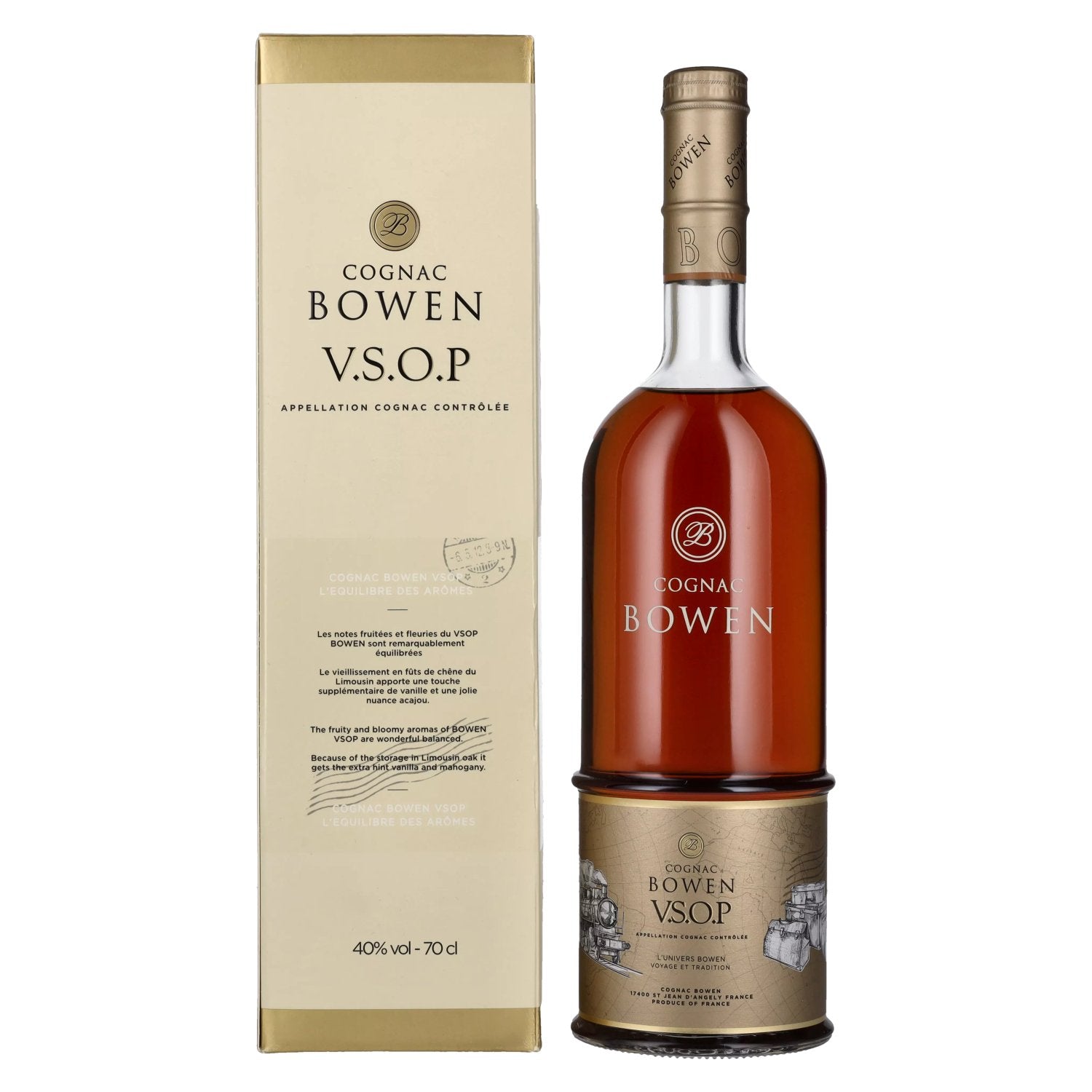 Cognac Bowen V.S.O.P. 40% vol. 0,7l en coffret cadeau