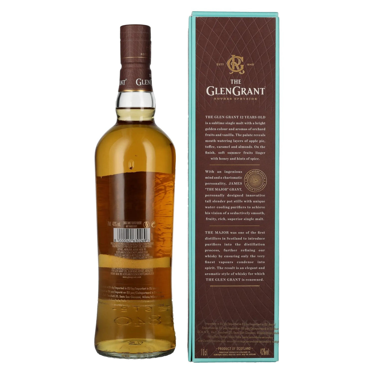 Glen Grant 12 Years Old Single Malt 43% Vol. 0,7l en boîte cadeau