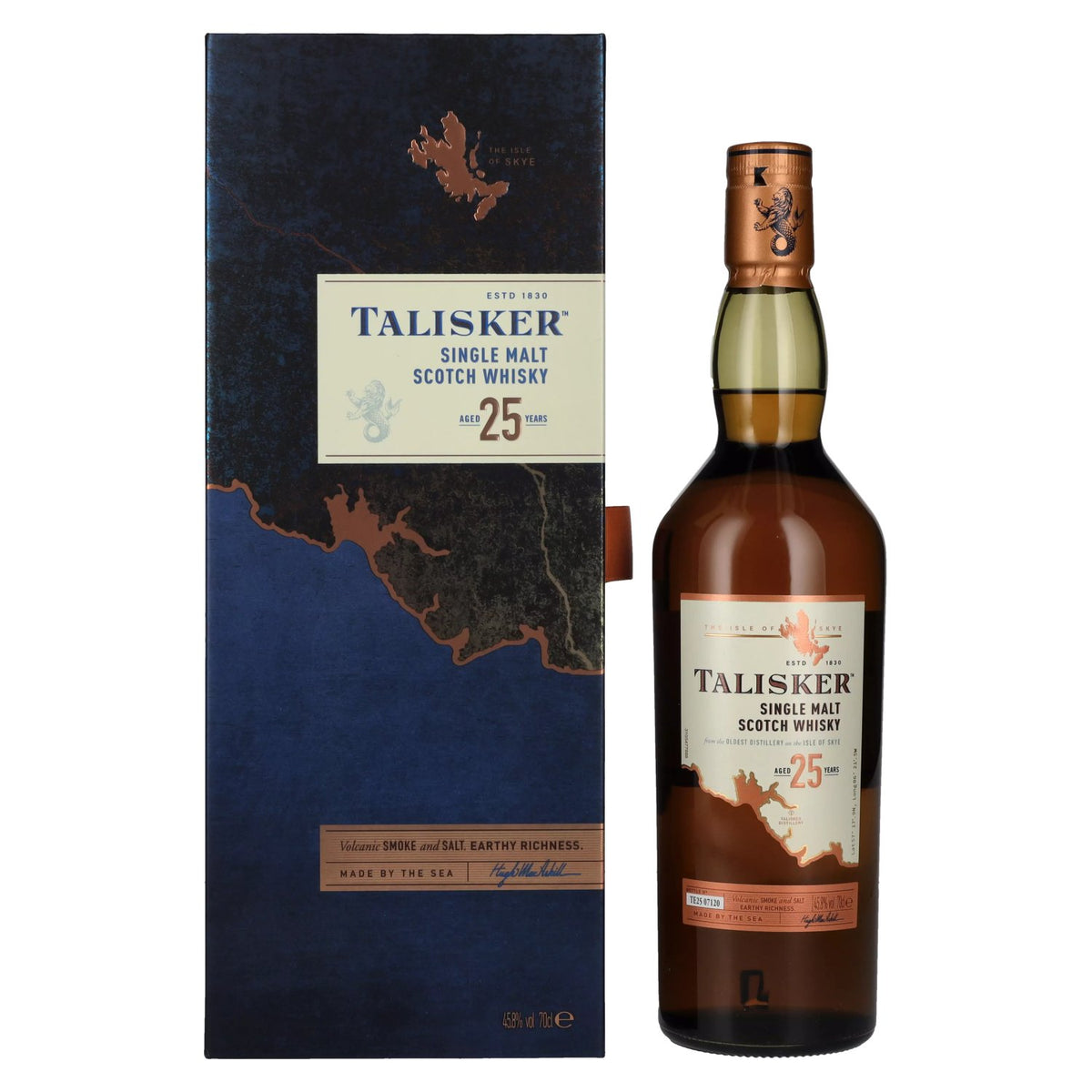 Talisker 25 Years Old Single Malt Whisky 45,8% Vol. 0,7l en coffret cadeau