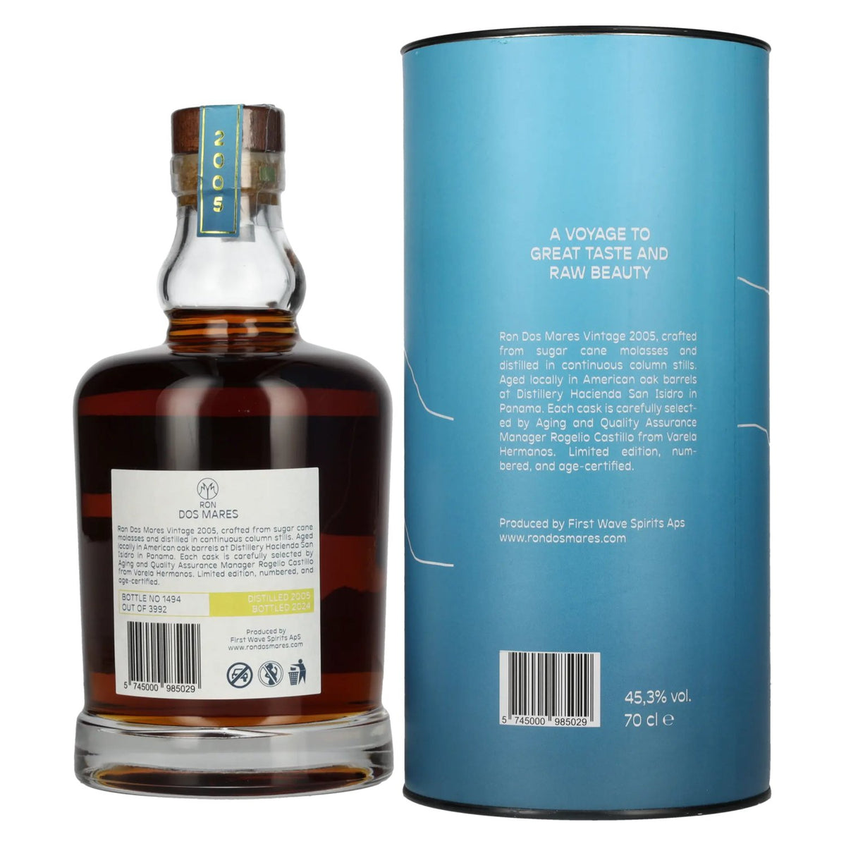 Ron Dos Mares Limited Edition Vintage 2005 45,3% Vol. 0,7l in gift box
