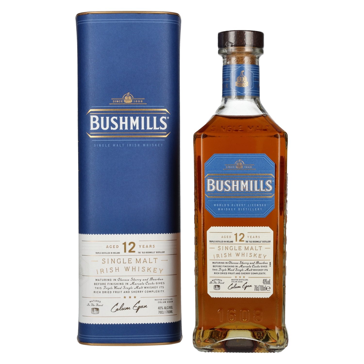 Bushmills 12 Years Old Single Malt Irish Whiskey 40% Vol. 0,7l in gift box
