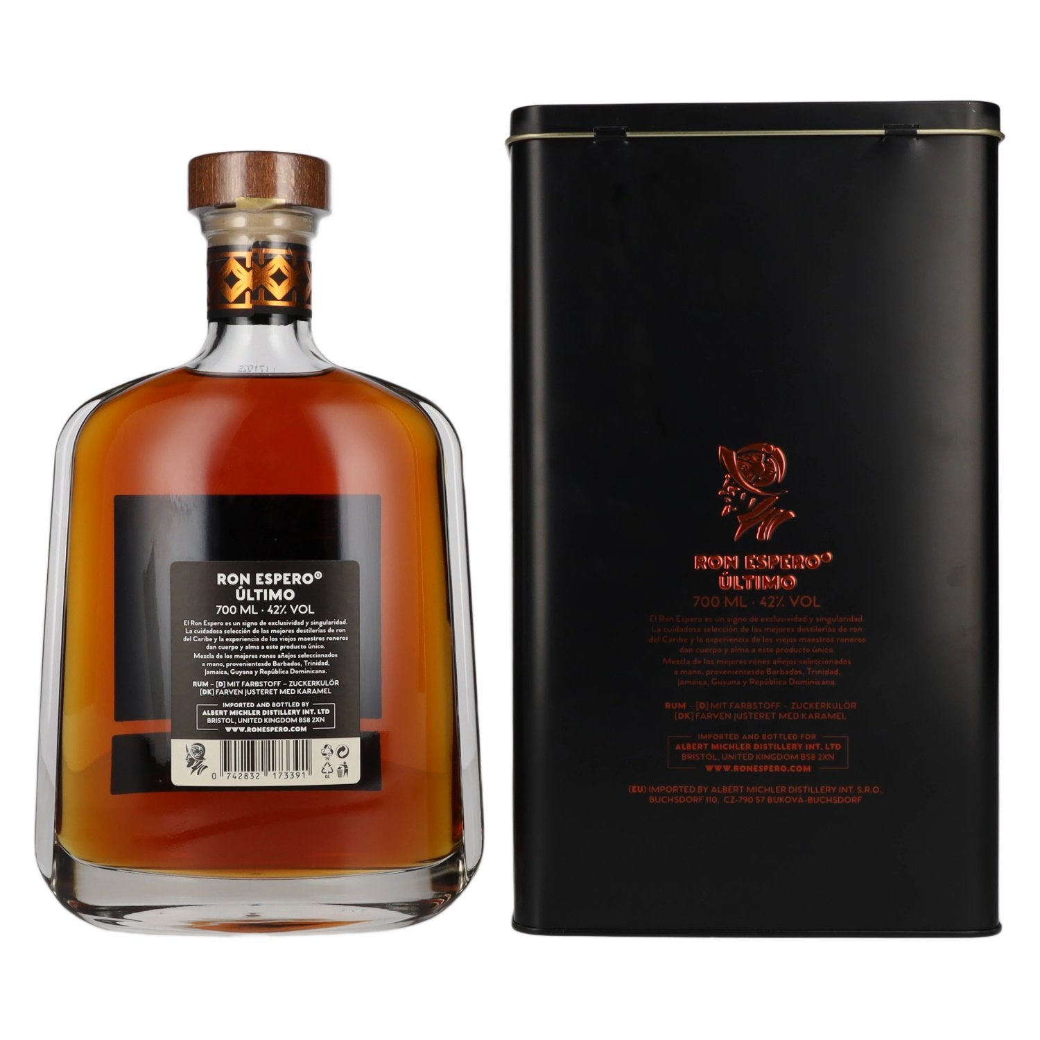 Ron Espero ÚLTIMO Selección del Siglo, édition limitée, 42 % vol., 0,7 l, dans une boîte en fer-blanc