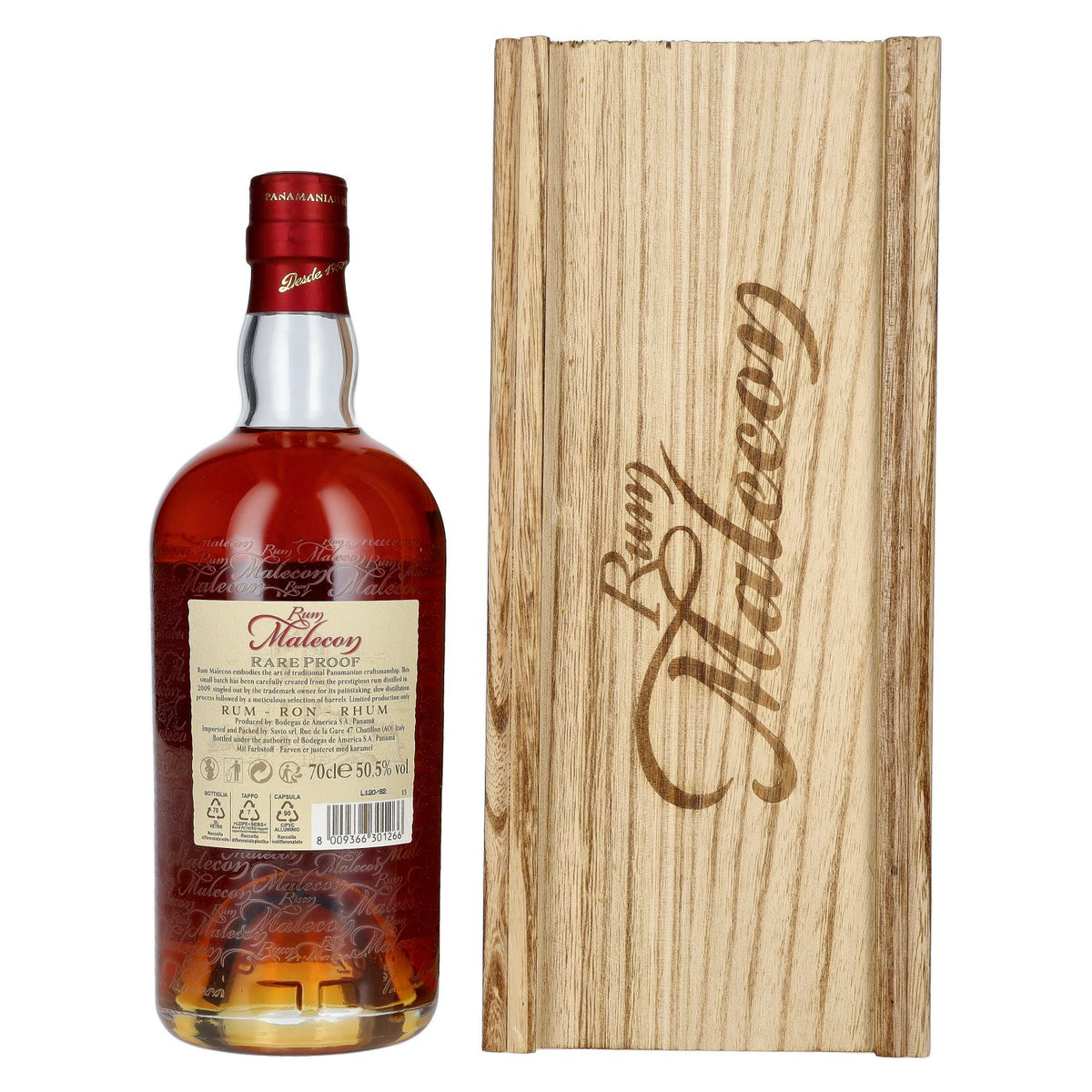 Rum Malecon Añejo 13 ans RARE PROOF 2009 50,5 % vol. 0,7 l dans un coffret en bois