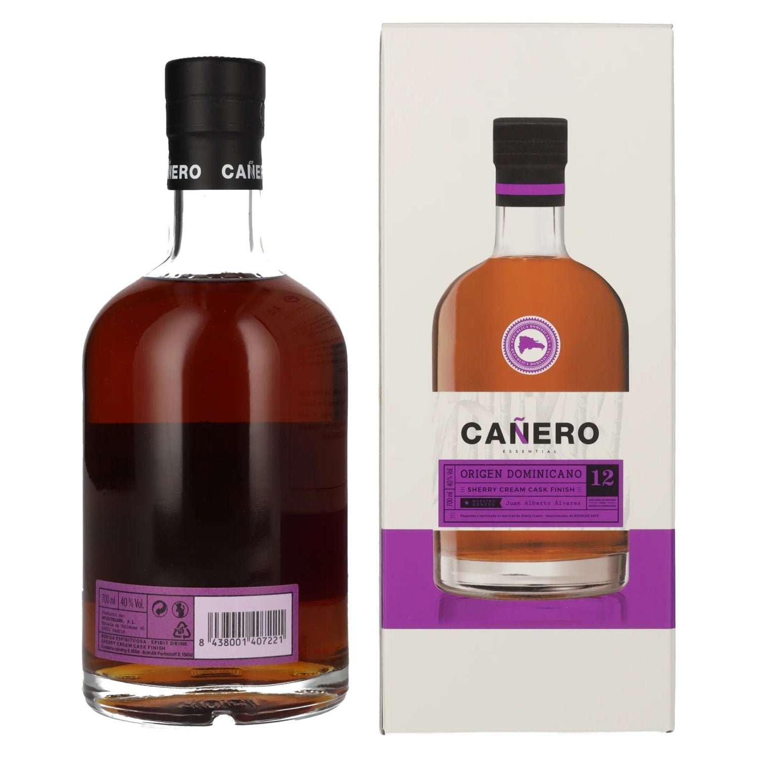 Ron Cañero 12 Solera Ron Dominicano SHERRY CREAM CASK FINISH 40% vol. 0,7l en boîte cadeau