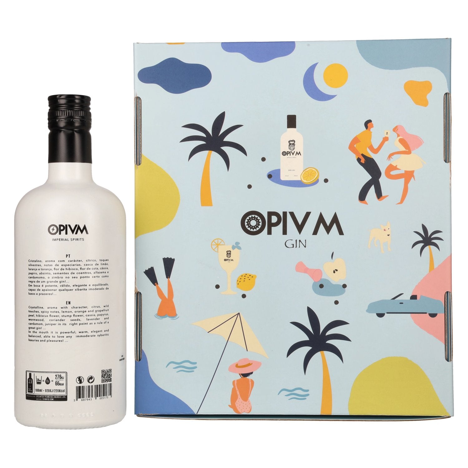 OPIVM Imperial Spirits Dry Gin 40% vol. 0,7l dans une boîte cadeau avec verre &amp; verre doseur