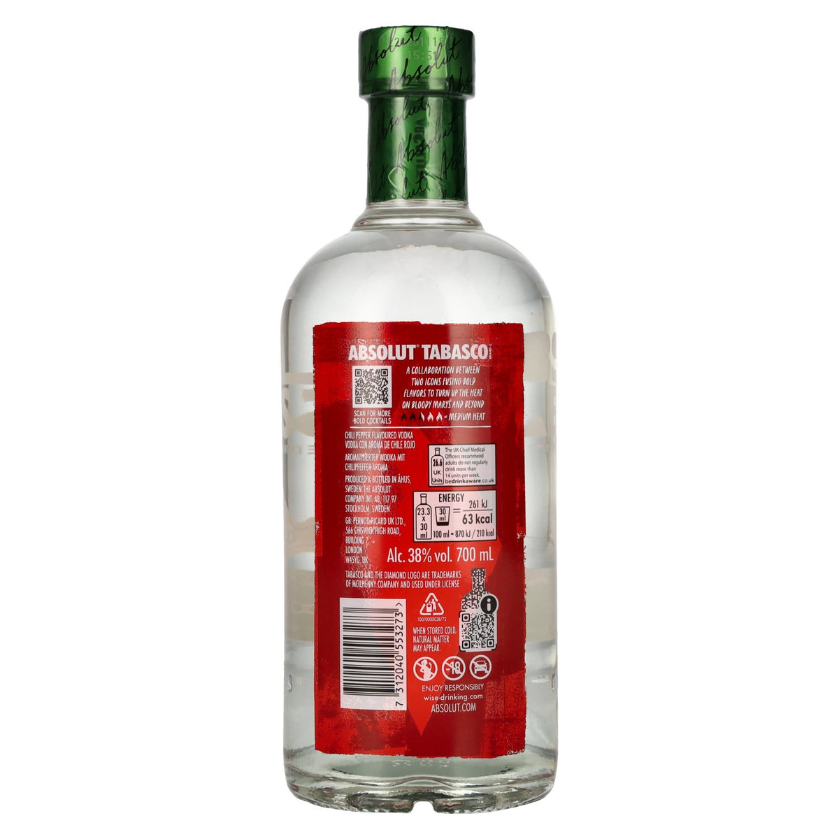 Absolut TABASCO Flavoured Vodka 38% Vol. 0,7l