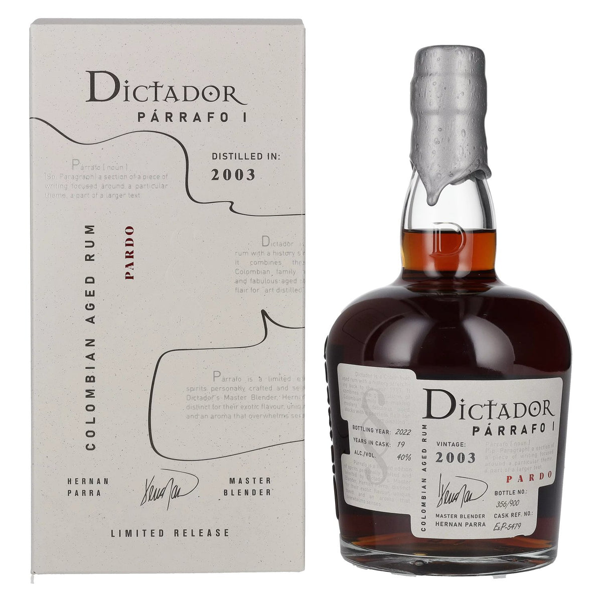 Dictador PÁRRAFO I 19 Years Old PARDO Vintage 2003 40% Vol. 0,7l en boîte cadeau