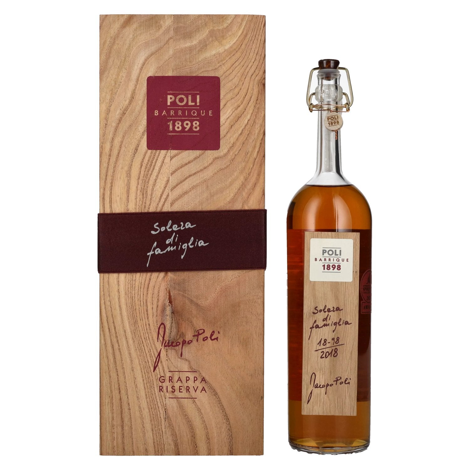 Poli Grappa Barrique 1898 Solera di Famiglia 55% vol. 0,7l en caisse bois