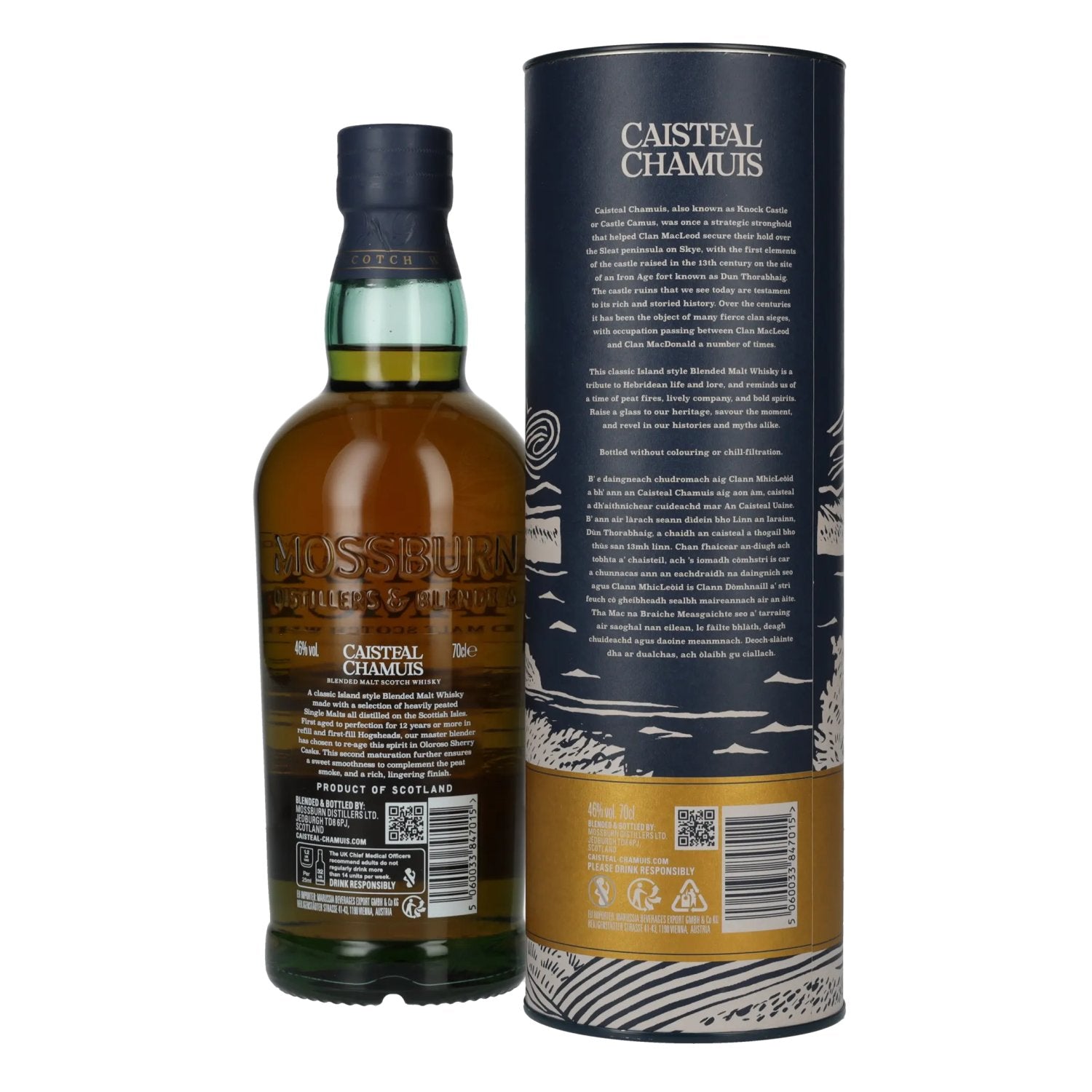 Caisteal Chamuis 12 Years Old Sherry Casks Heavily Peated Blended Malt 46% Vol. 0,7l in Geschenkbox