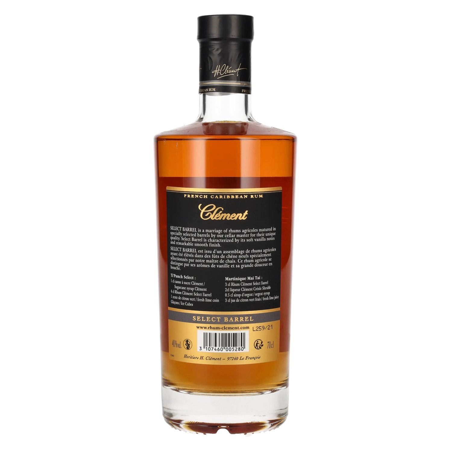 Clément Rhum Agricole Select Barrel 40% Vol. 0,7l