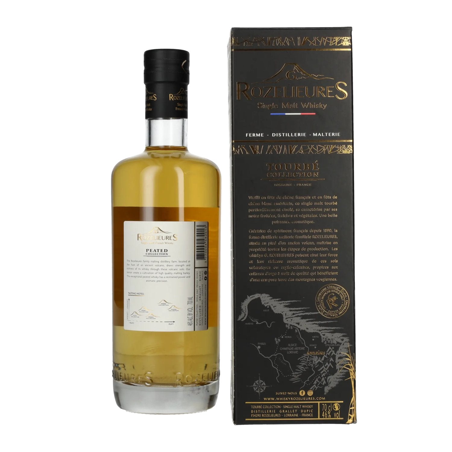 G. Rozelieures TOURBÉ (PEATED) COLLECTION Single Malt Whisky 46% Vol. 0,7l in gift box