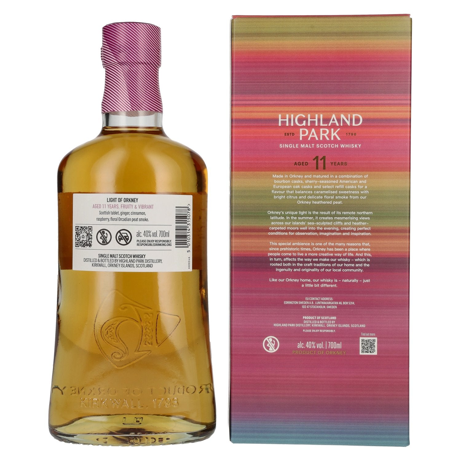 Highland Park 11 Years Old LIGHT OF ORKNEY Single Malt Scotch Whisky 40% Vol. 0,7l in Geschenkbox