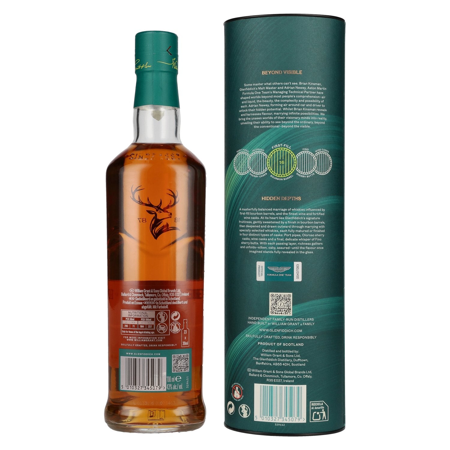 Glenfiddich 16 Years Old ASTON MARTIN FORMULA ONE TEAM Single Malt Scotch Whisky Edition 2 43% Vol. 0,7l in Geschenkbox