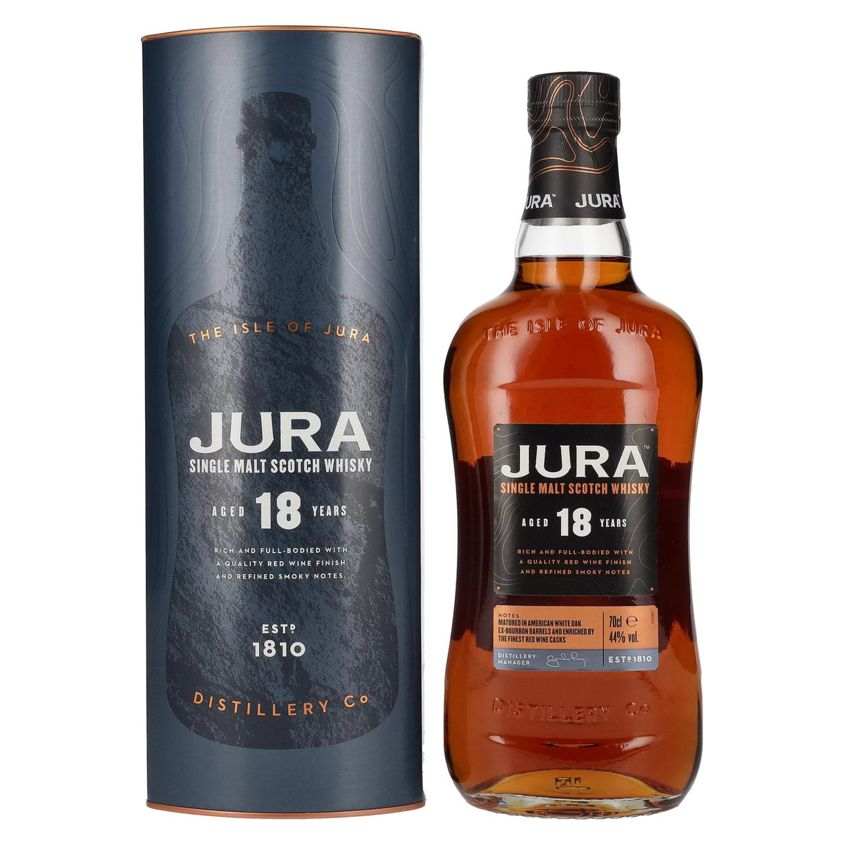 Jura 18 Years Old Single Malt Scotch Whisky 44% Vol. 0,7l en boîte cadeau