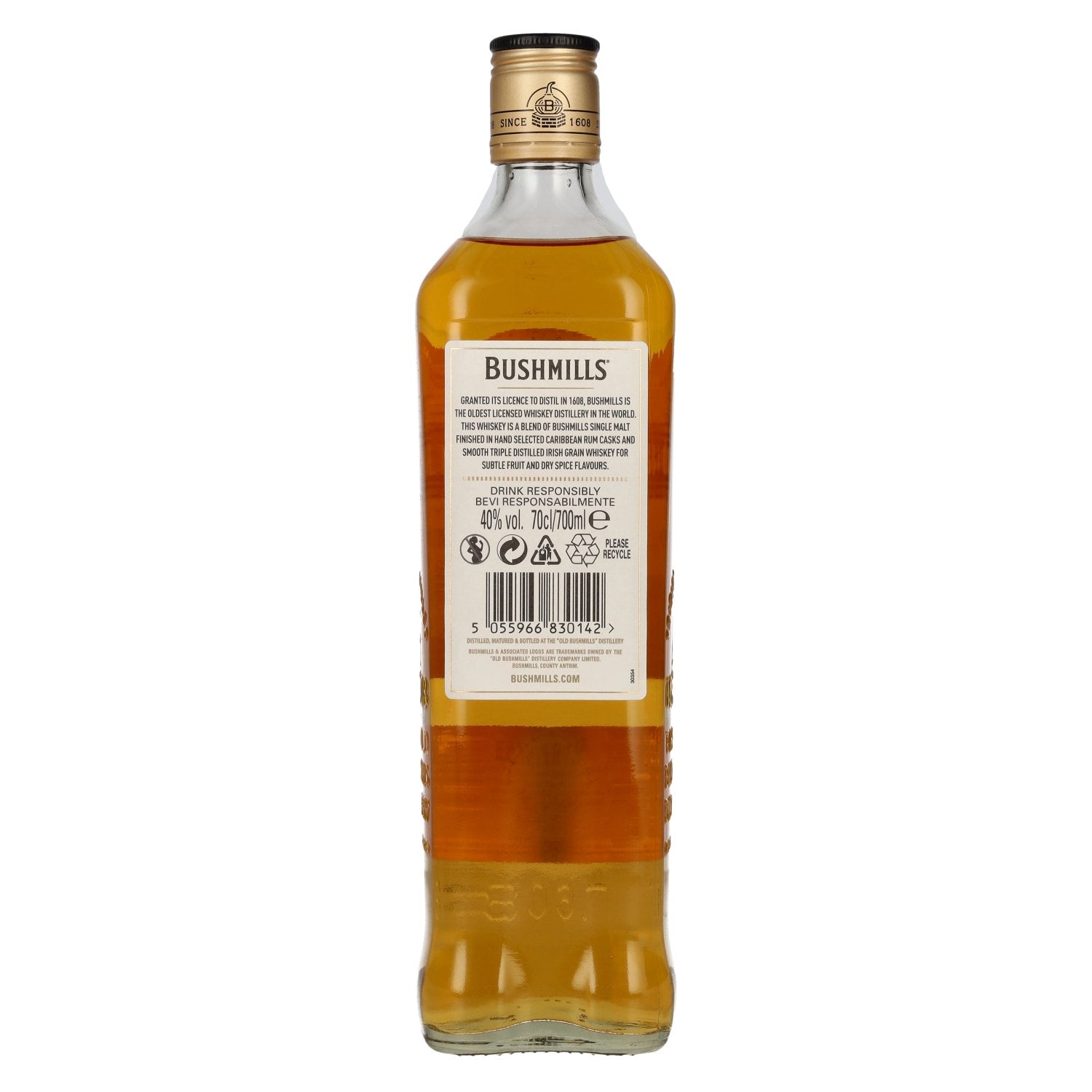 Bushmills Irish Whiskey Caribbean Rum Cask Finish 40% Vol. 0,7l