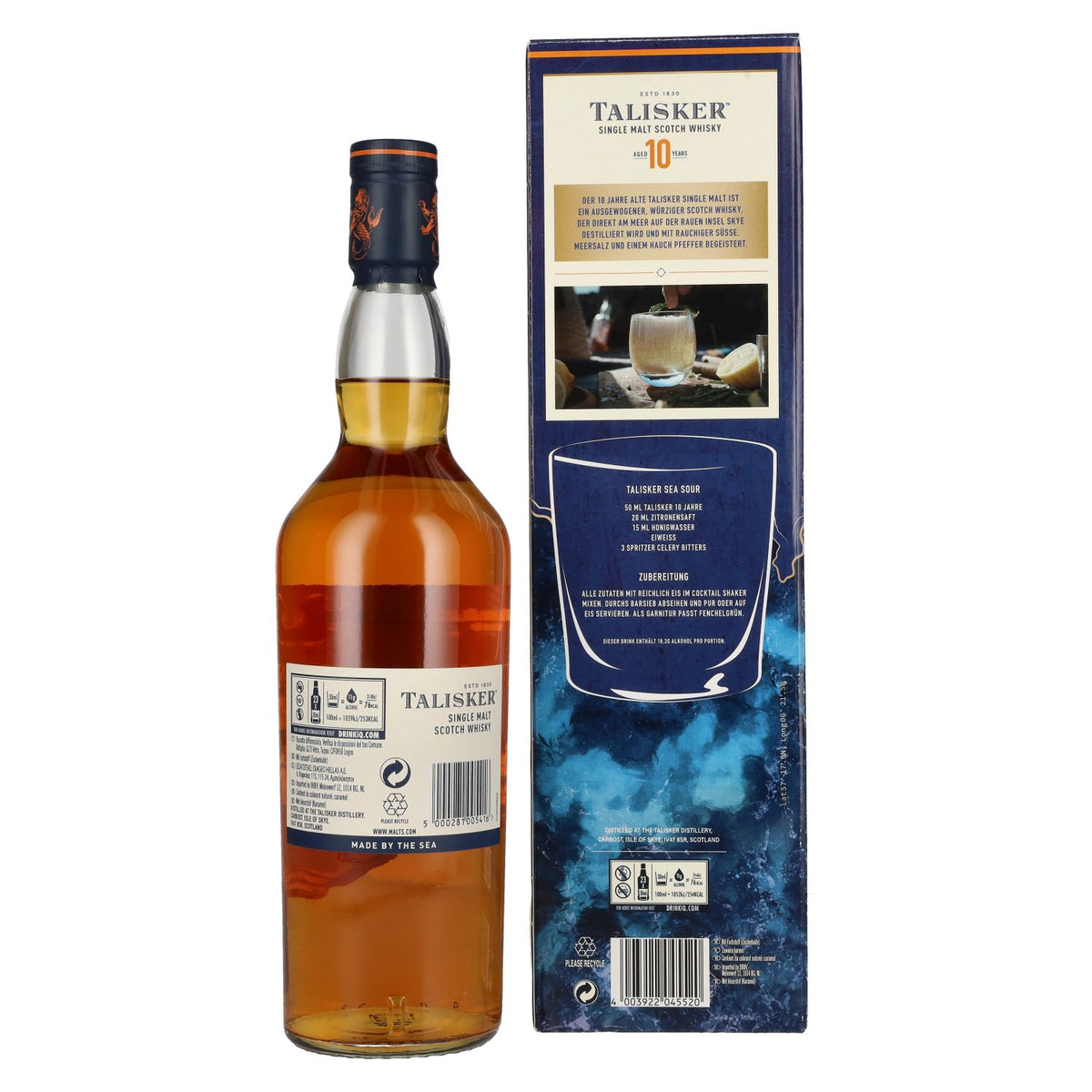 Talisker 10 Years Old Single Malt Scotch Whisky 45,8% Vol. 0,7l in Geschenkbox mit Tumbler Glas