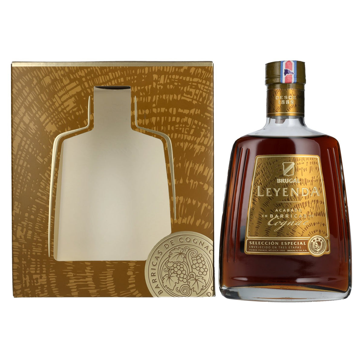 Brugal LEYENDA Cognac Finish Rum 38% vol. 0,7l en boîte cadeau