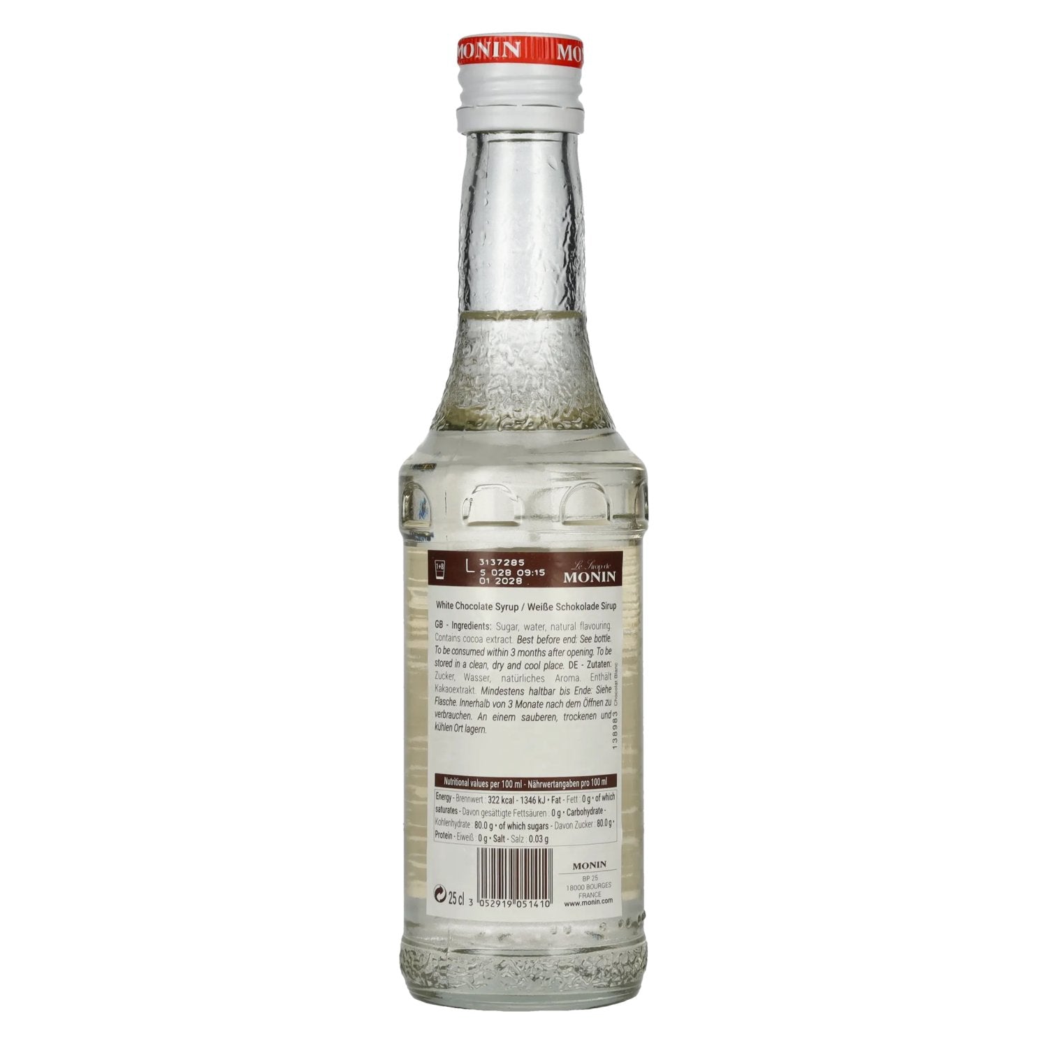Le Sirop de Monin WEIßE SCHOKOLADE 0,25l