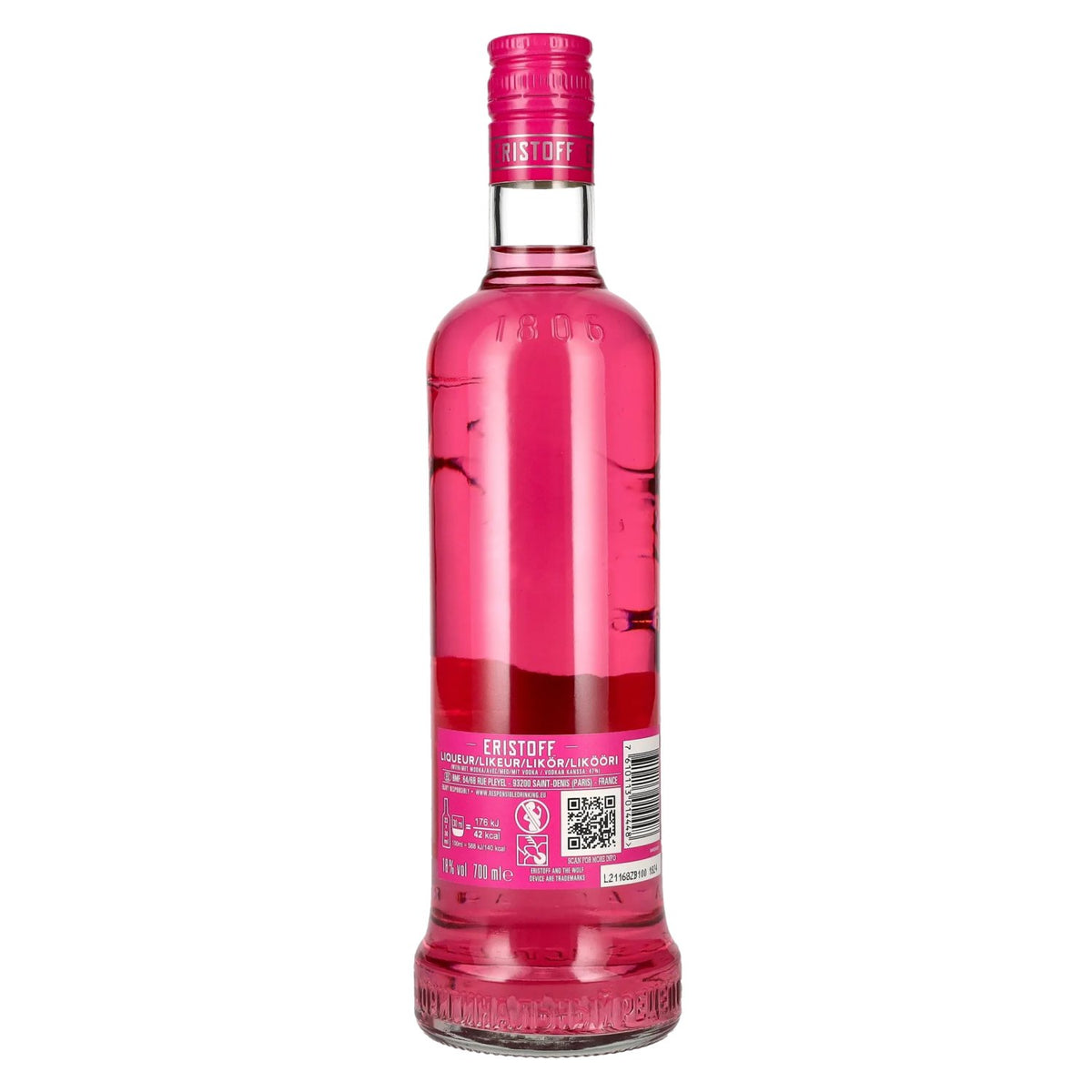 Eristoff Pinkster Strawberry Flavours &amp; Vodka Liqueur 18% Vol. 0,7l