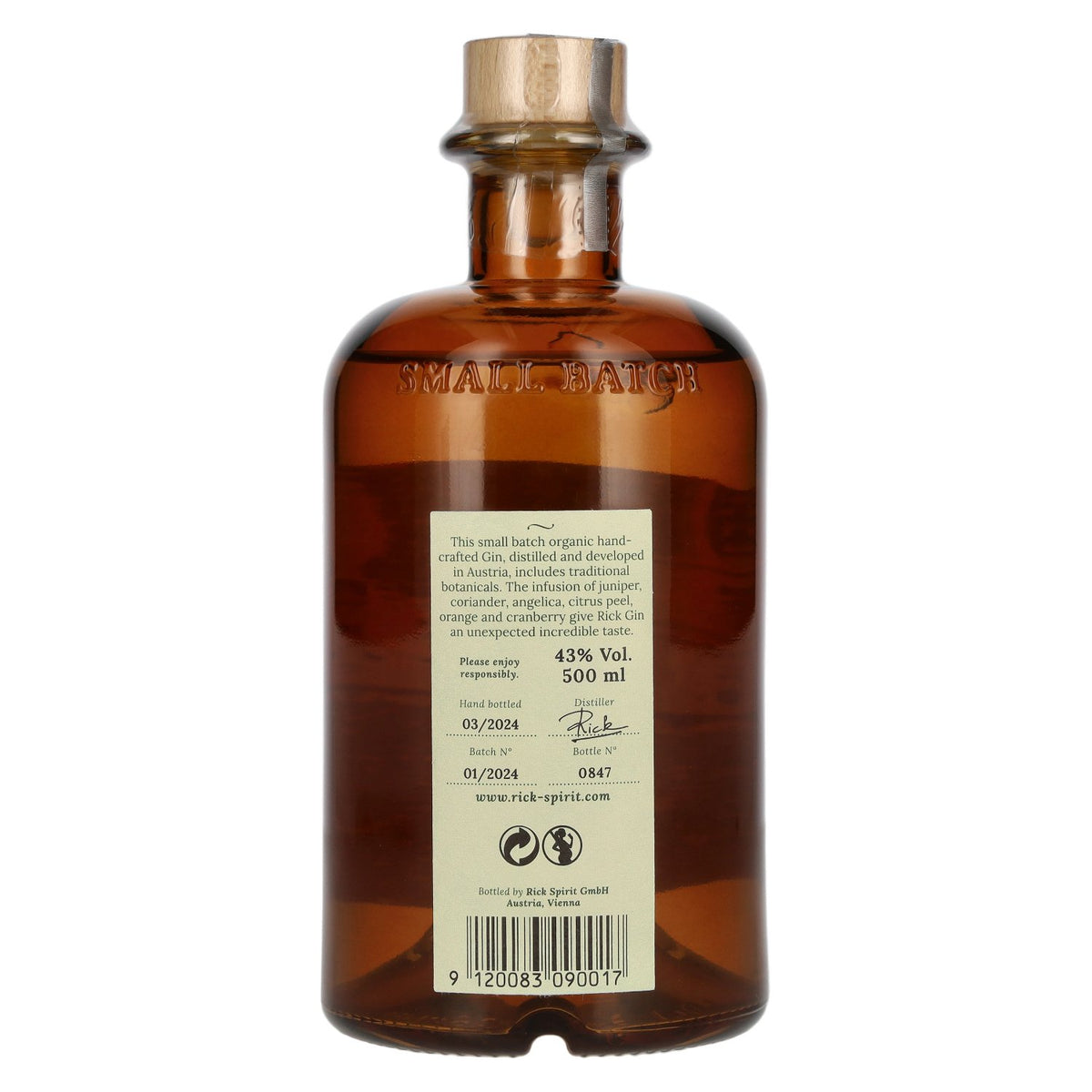 Rick Rich Dry Gin 43% ABV 0.5l