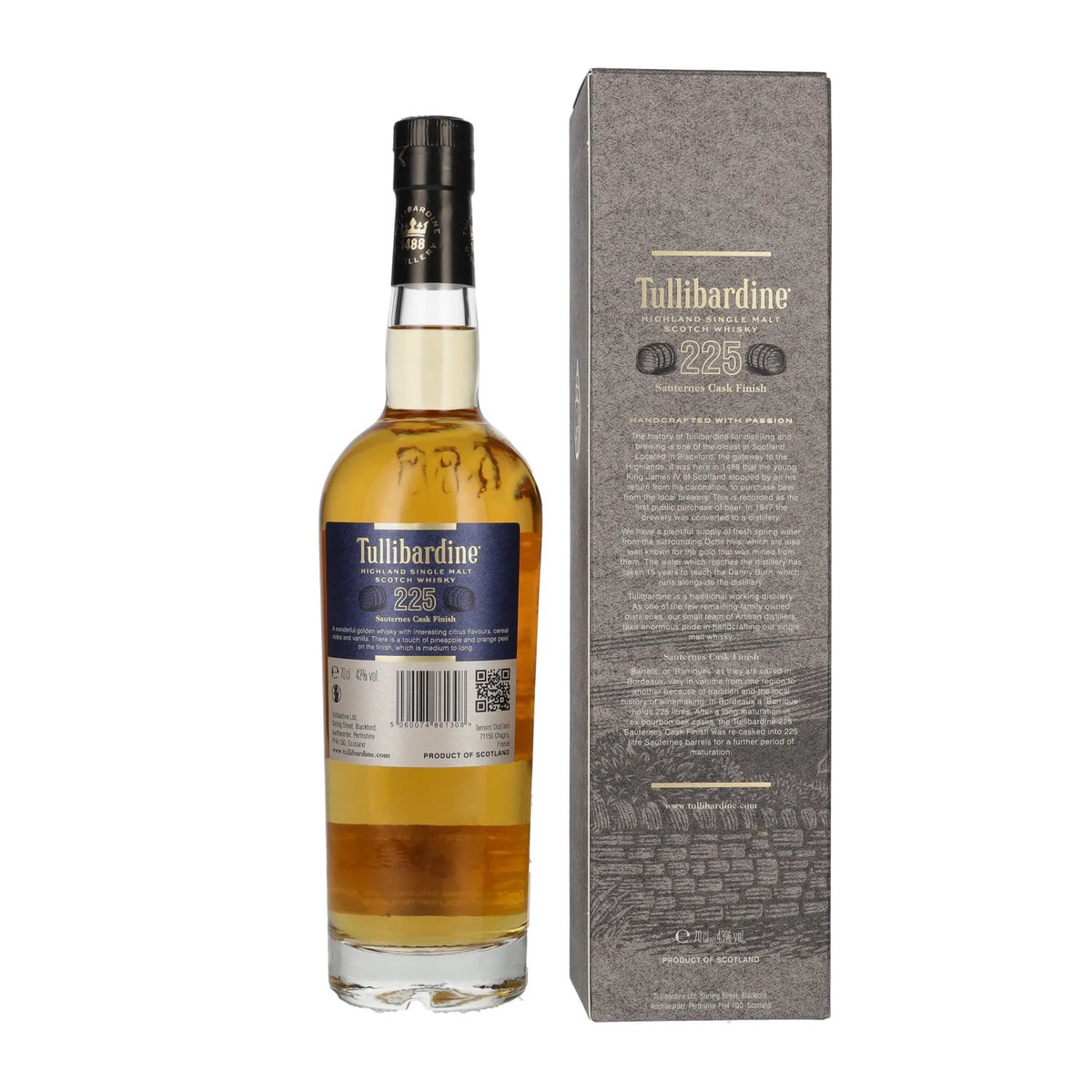 Tullibardine 225 Sauternes Finish Highland Single Malt Scotch Whisky 43% Vol. 0,7l in gift box