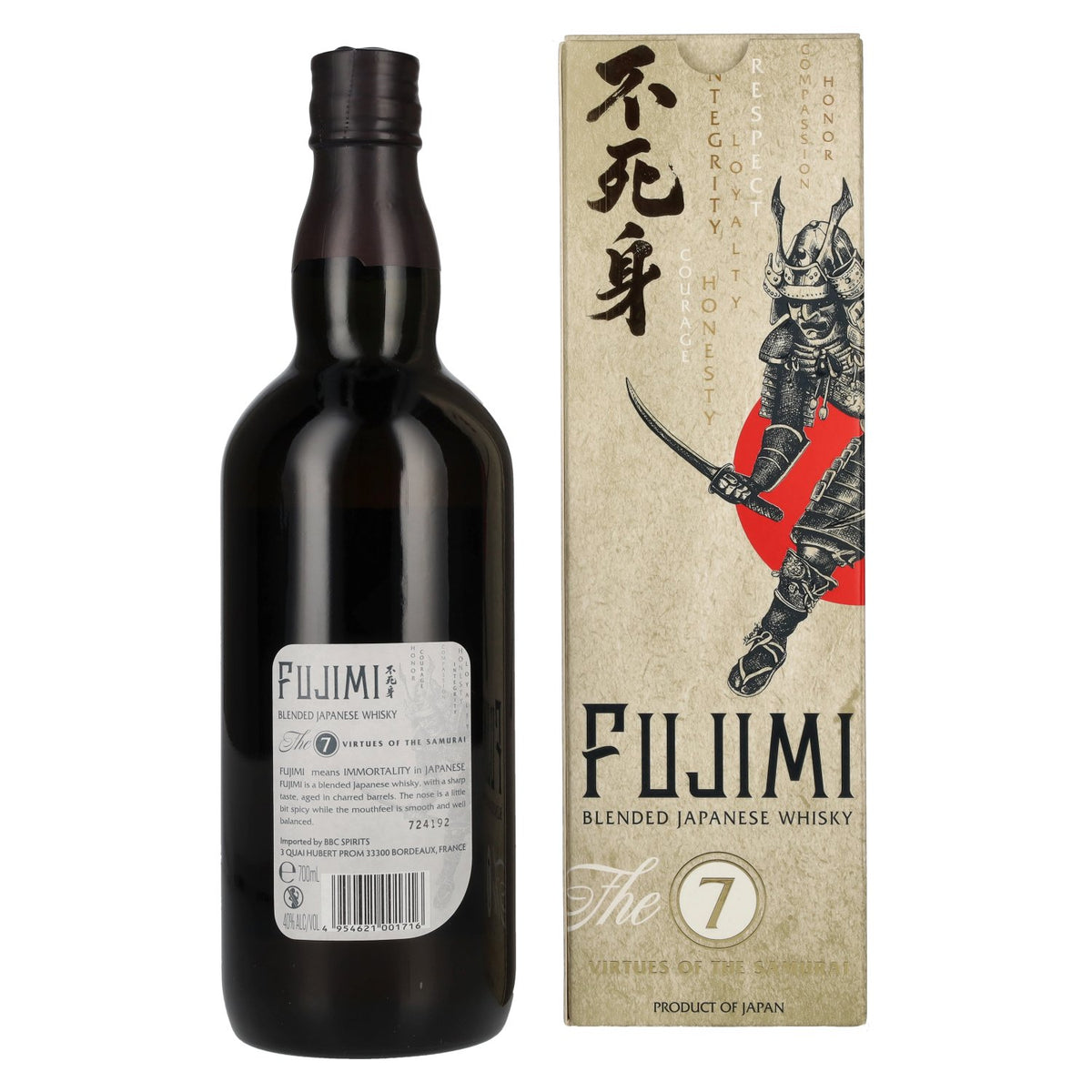 Fujimi The 7 Virtues Blended Japanese Whisky 40% Vol. 0,7l in gift box