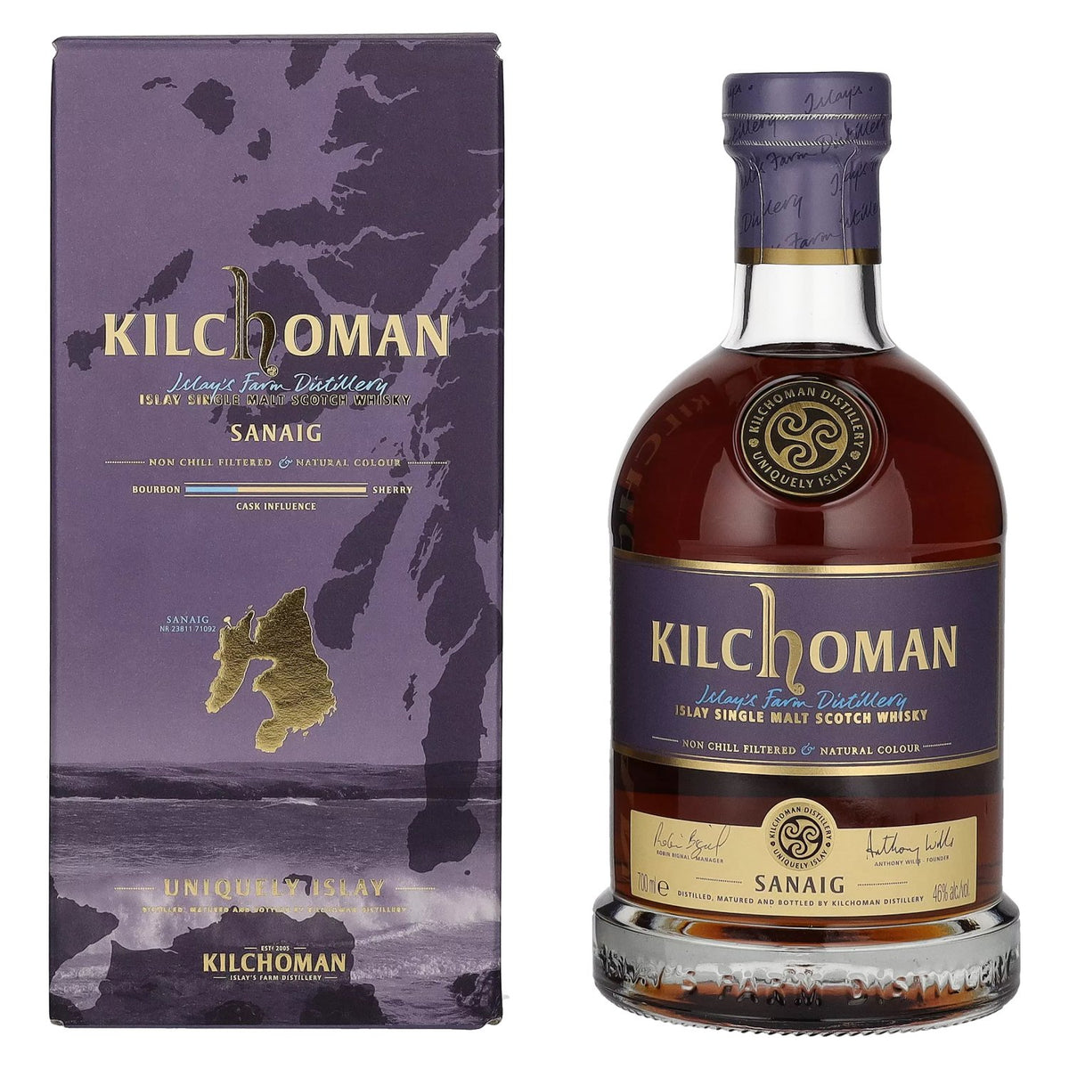 Kilchoman SANAIG Islay Single Malt Scotch Whisky 46% Vol. 0,7l en boîte cadeau