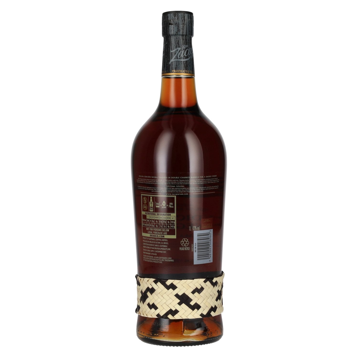 Ron Zacapa Centenario EDICIÓN NEGRA Sistema Solera Gran Reserva 43% vol. 1 litre