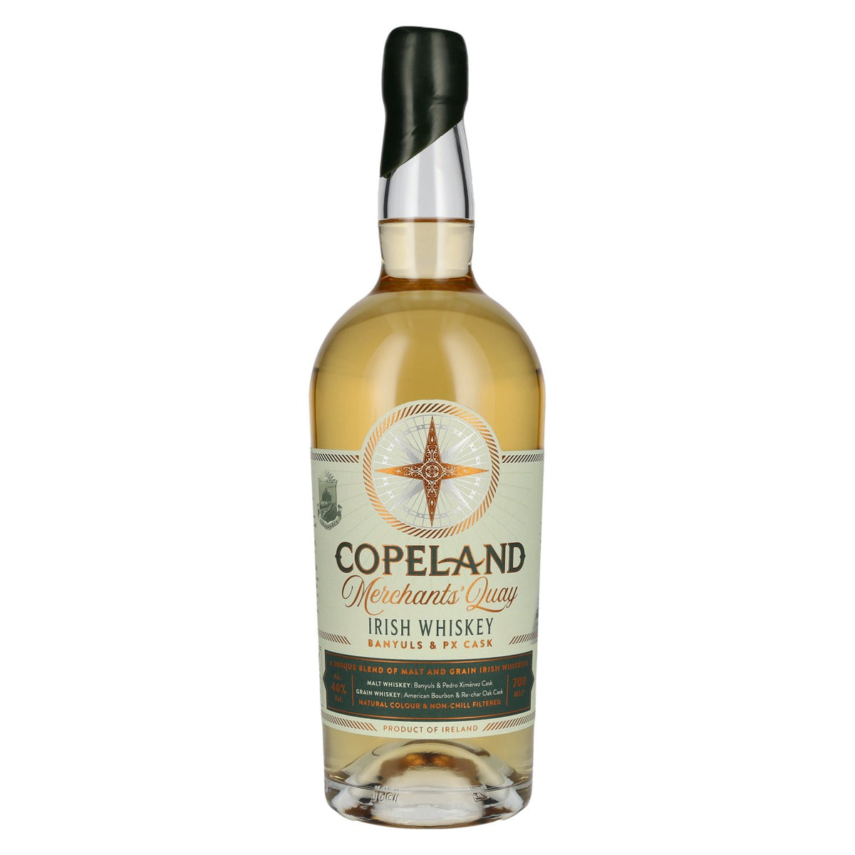 Copeland Distillery Merchant’s Quay Banyuls &amp; PX Cask Green Label Irish Whiskey 40% ABV 0.7l