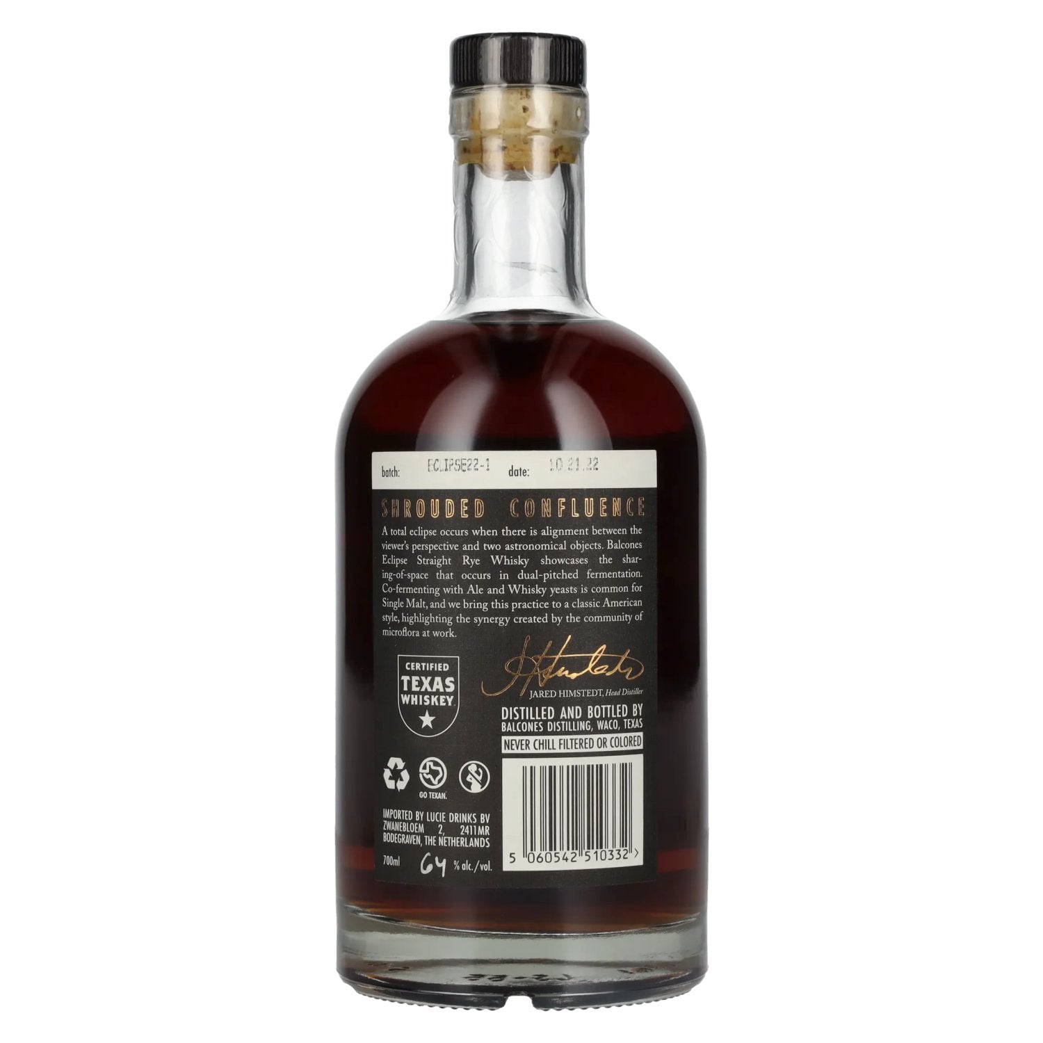 Balcones ECLIPSE TEXAS RYE Cask Strength Rye Whisky 64% Vol. 0,7l