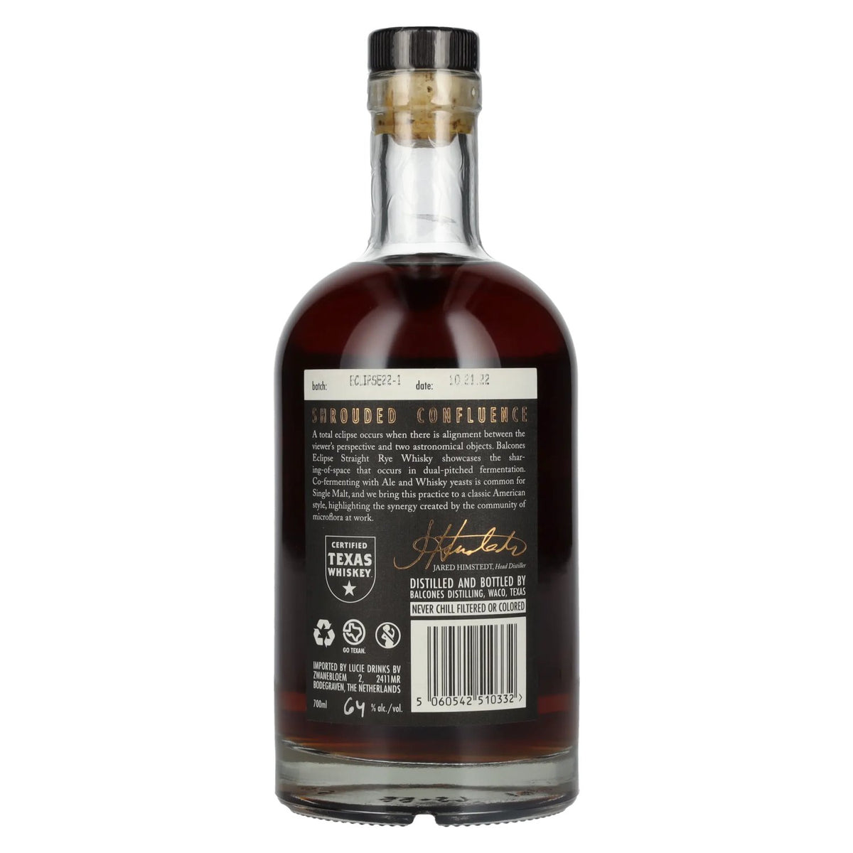 Balcones ECLIPSE TEXAS RYE Cask Strength Rye Whisky 64% vol. 0.7 l