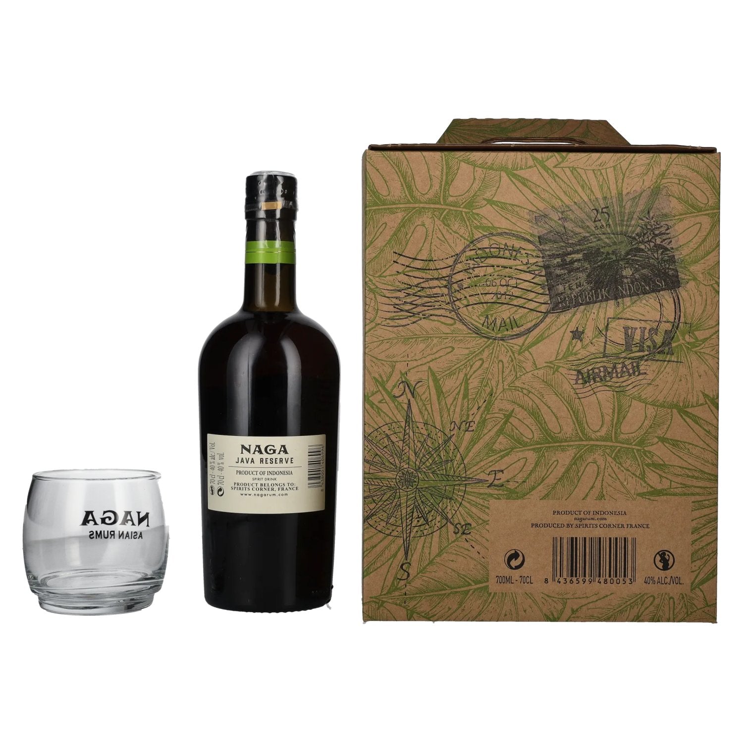 Naga JAVA RESERVE Double Cask Aged 40% Vol. 0,7l in Geschenkbox mit Glas