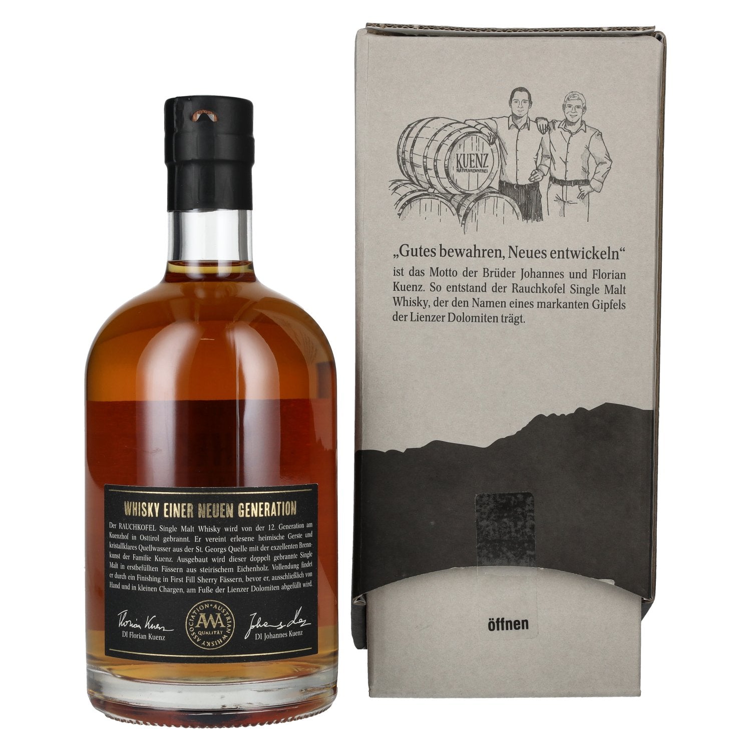 Kuenz Naturbrennerei Rauchkofel Single Malt Whisky Sherry Cask Finished 43% Vol. 0,5l in Geschenkbox