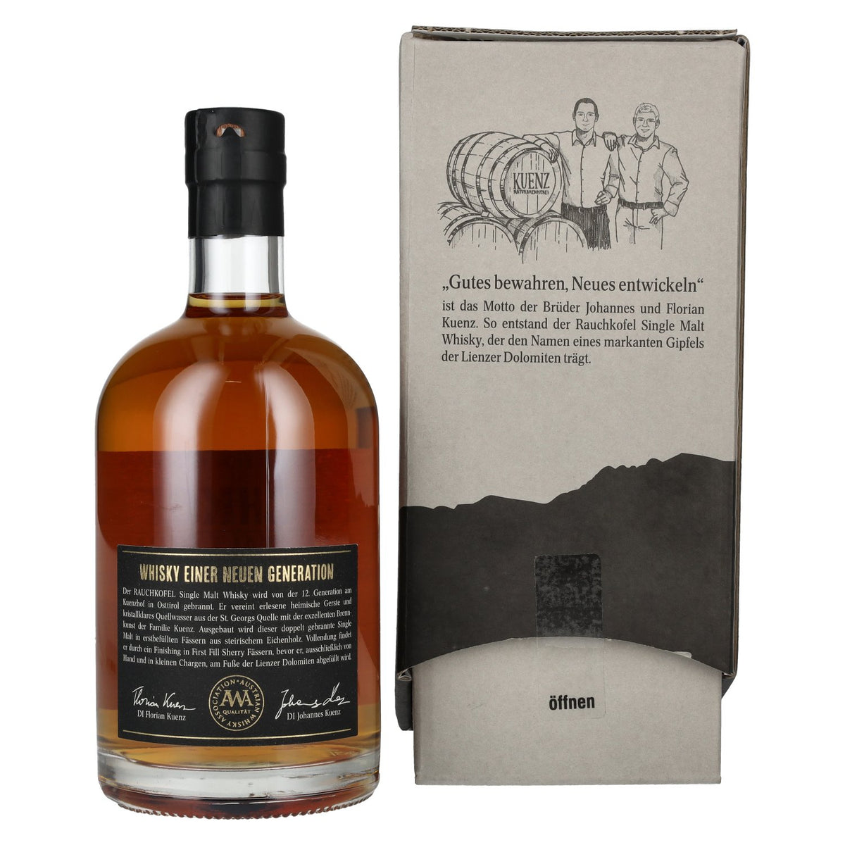 Kuenz Naturbrennerei Rauchkofel Single Malt Whisky Sherry Cask Finished 43% Vol. 0,5l in Geschenkbox